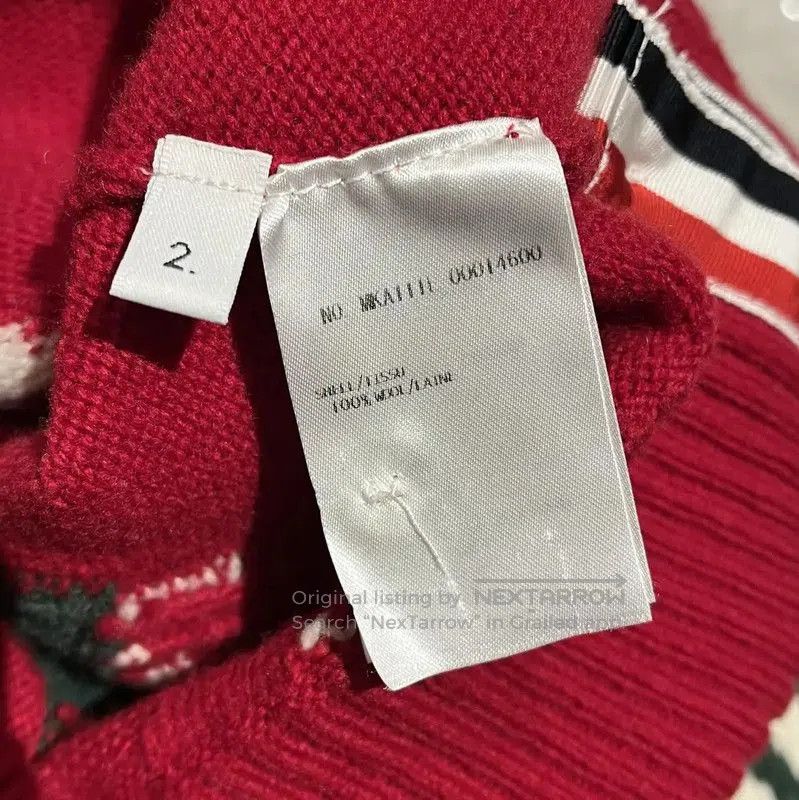 Thom Browne Thom Browne Red Wool Patterned Sweater . Size S / US 4 / IT 40 - 4 Thumbnail