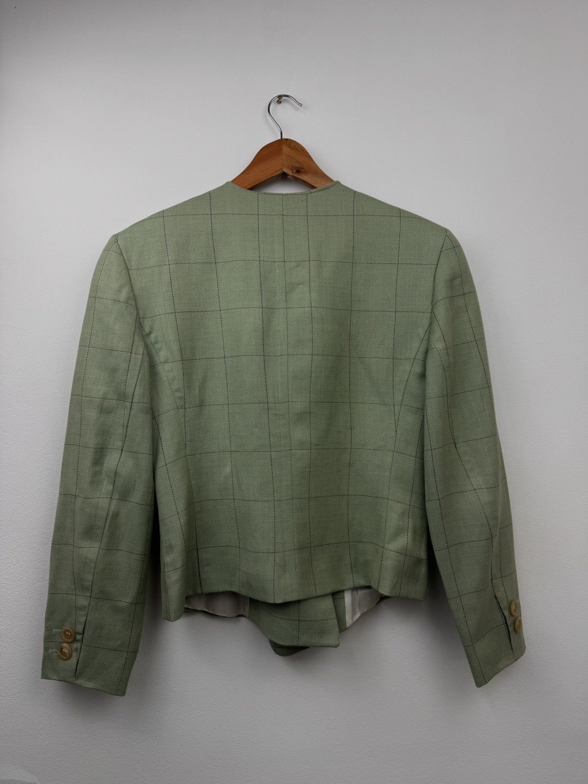 Jil Sander Jil Sander Women Linen Wool Blazer Green Vintage Size M Size M / US 6-8 / IT 42-44 - 9 Thumbnail