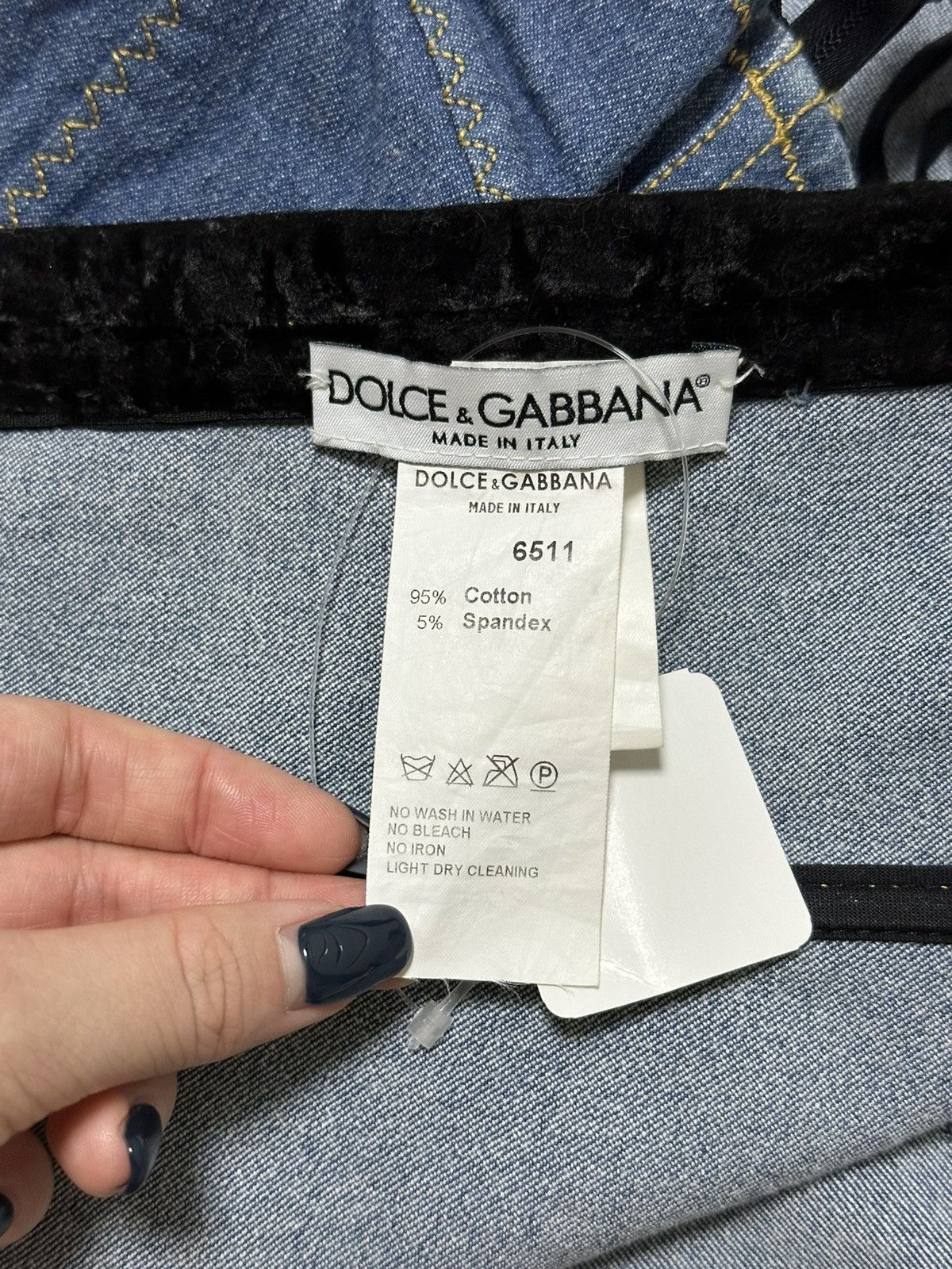 Dolce & Gabbana DOLCE&GABBANA Fall Winter 1996 Denim Bustier Size L / US 10 / IT 46 - 6 Thumbnail