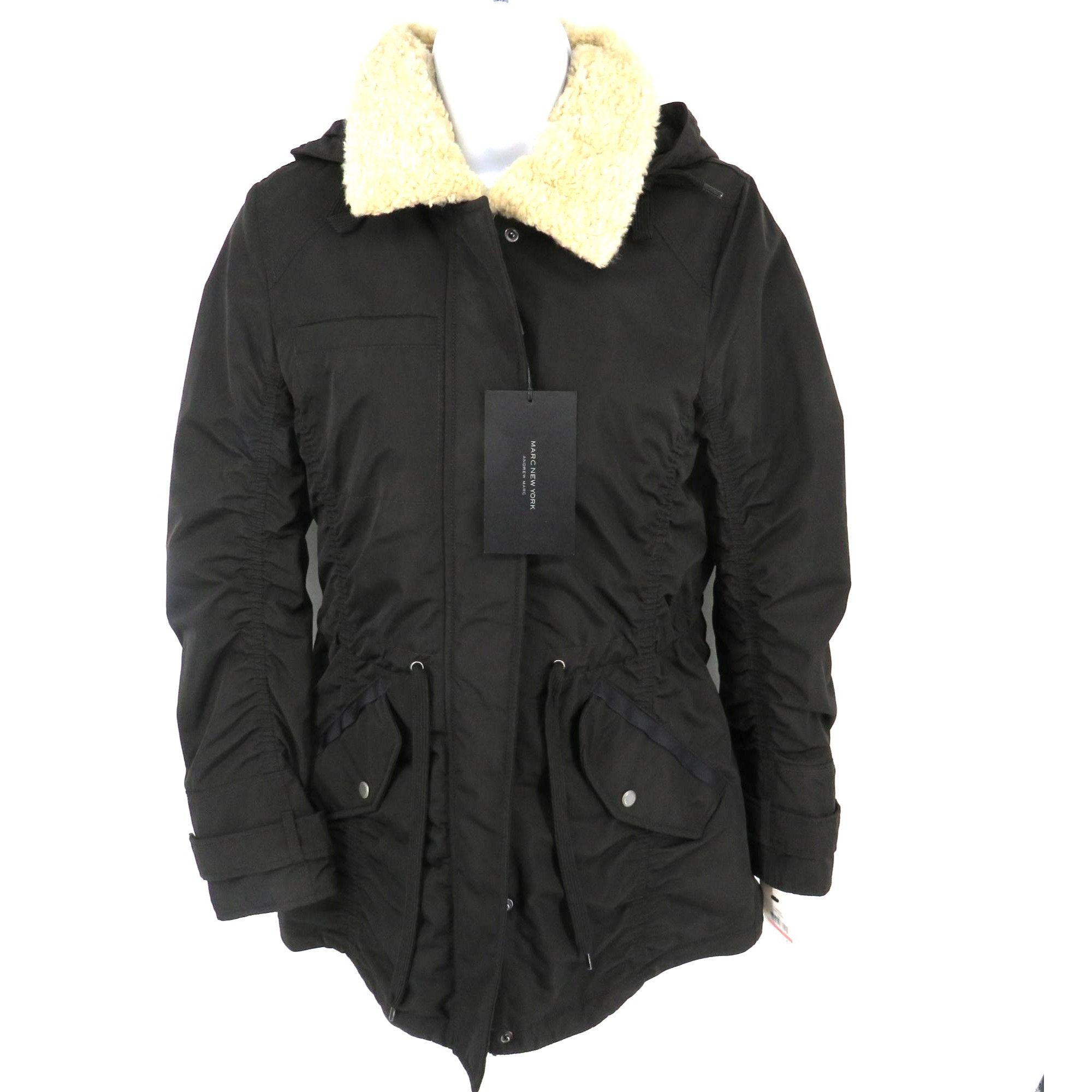 Other Marc New York Black Hooded Jacket W/ Faux Fur Collar Womens Size XS / US 0-2 / IT 36-38 - 1 Thumbnail