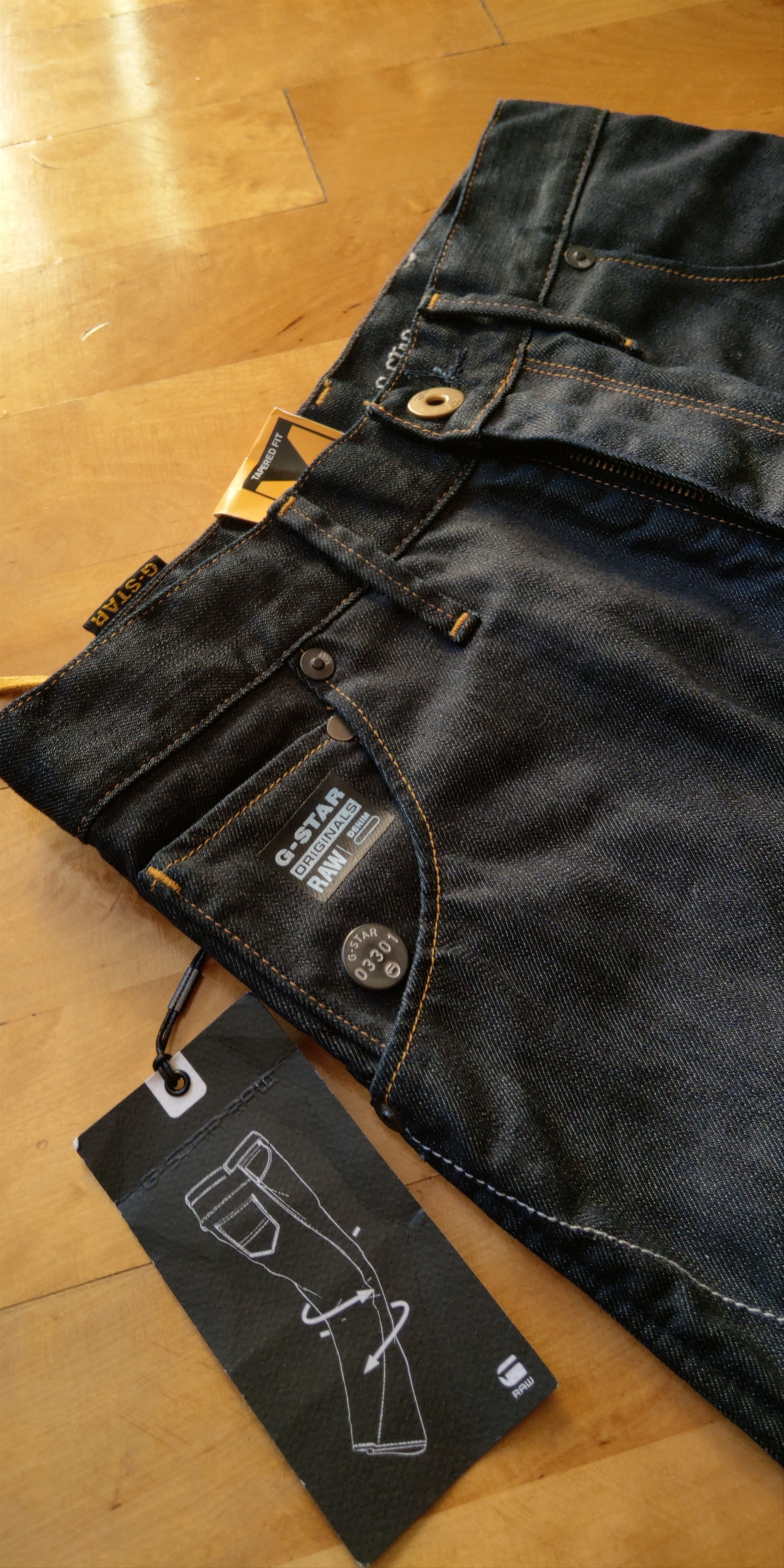 G-Star Stacked J-Arc Pants Selvedge Spiral Raw Denim G-STAR 3301 Size US 26 / EU 42 - 4 Thumbnail