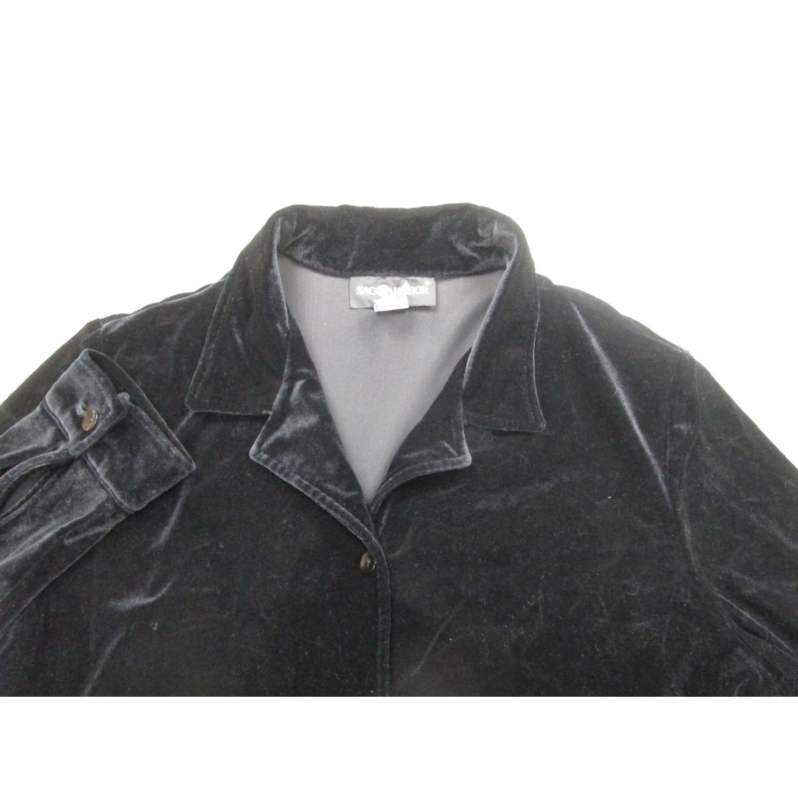 Vintage VINTAGE Sag Harbor Shirt Womens L Black Velvet Shacket Grunge Fairy Whimsigoth y2k 90s Size L / US 10 / IT 46 - 3 Thumbnail