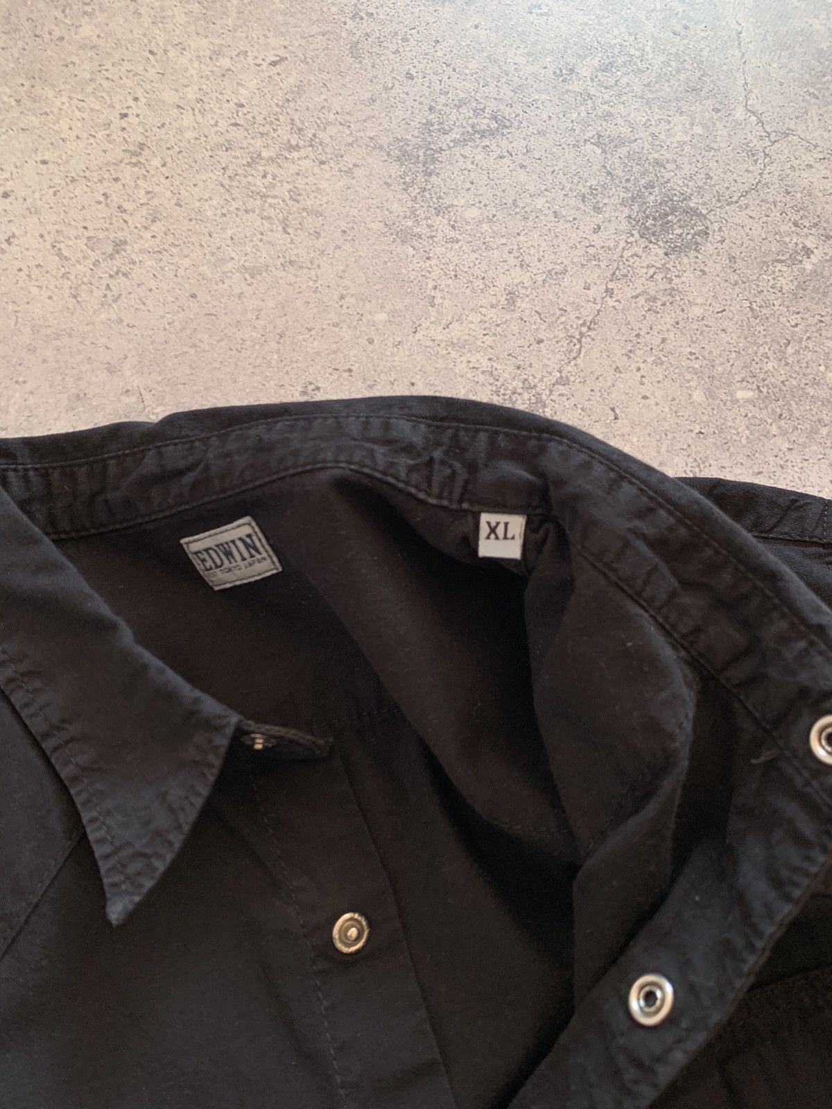 Edwin Vintage Edwin Black Button Up Shirt Japanese Brand L Size Size US L / EU 52-54 / 3 - 9 Thumbnail