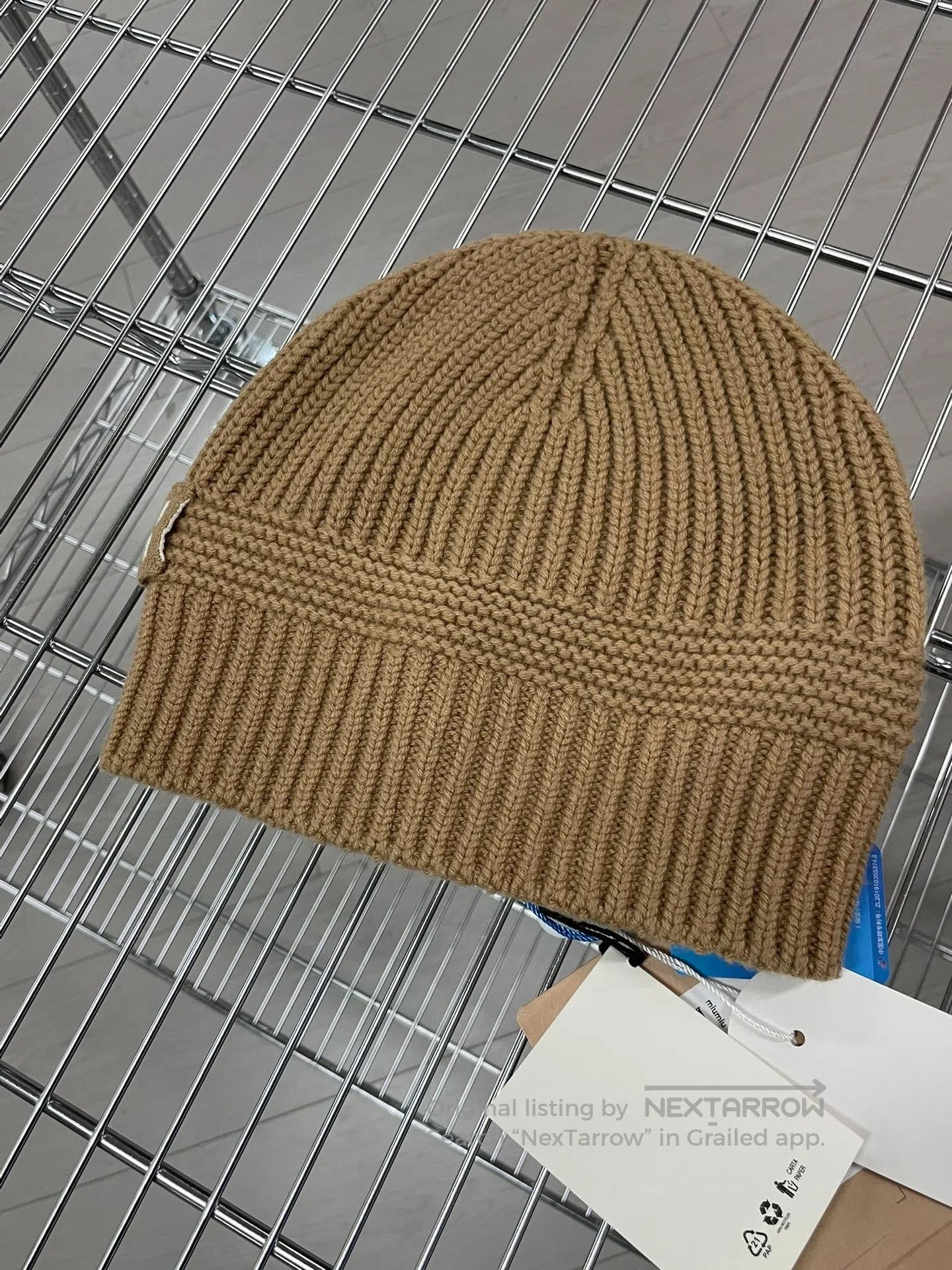 Miu Miu Miu Miu Brown wool knitted beanie with logo| Size ONE SIZE - 5 Thumbnail