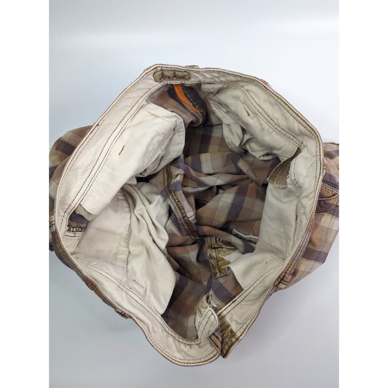 Tommy Bahama Tommy Bahama Cargo Shorts Men 38 Beige Brown Orange Plaid 100% Cotton Outdoors Easy Care Relaxed Cargo Pocket Casual Beach Early 90s? Size US 38 / EU 54 - 6 Thumbnail