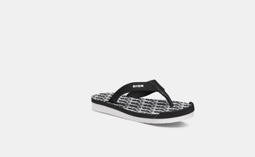 Dior o1w1db10325 3SA0 Alpha Thong Sandals in Black & White Size US 13 / EU 46 - 2 Thumbnail
