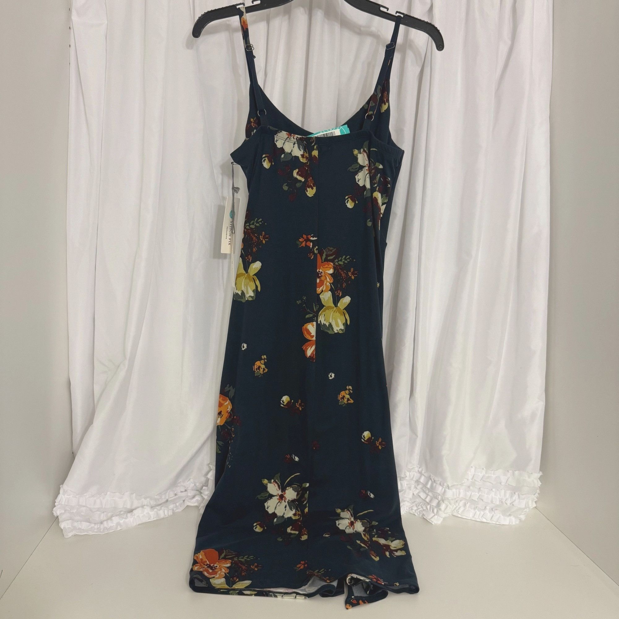 Other Nine Britton Vivienne Floral Navy Midi Dress Knot Detail Adj Size S / US 4 / IT 40 - 8 Thumbnail