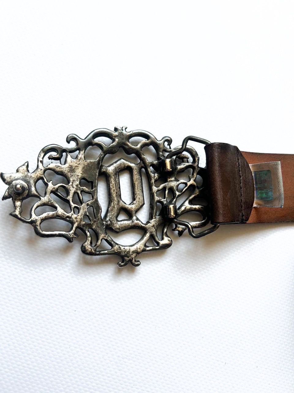 John Galliano Vintage Galliano John leather gothic rhinestone belt buckle Size ONE SIZE - 4 Thumbnail