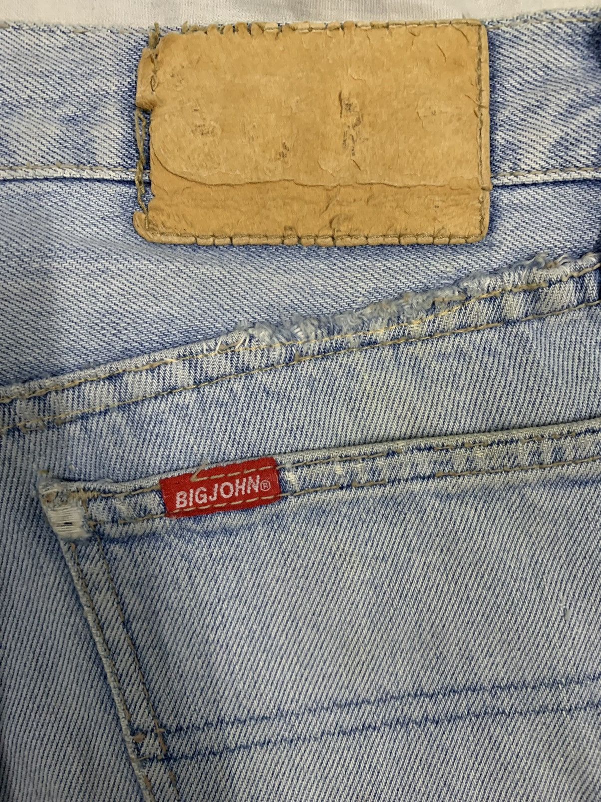 Big John Vintage 90s Big John Dirt Blue Washed Flare Distressed Jeans Size US 29 - 15 Thumbnail