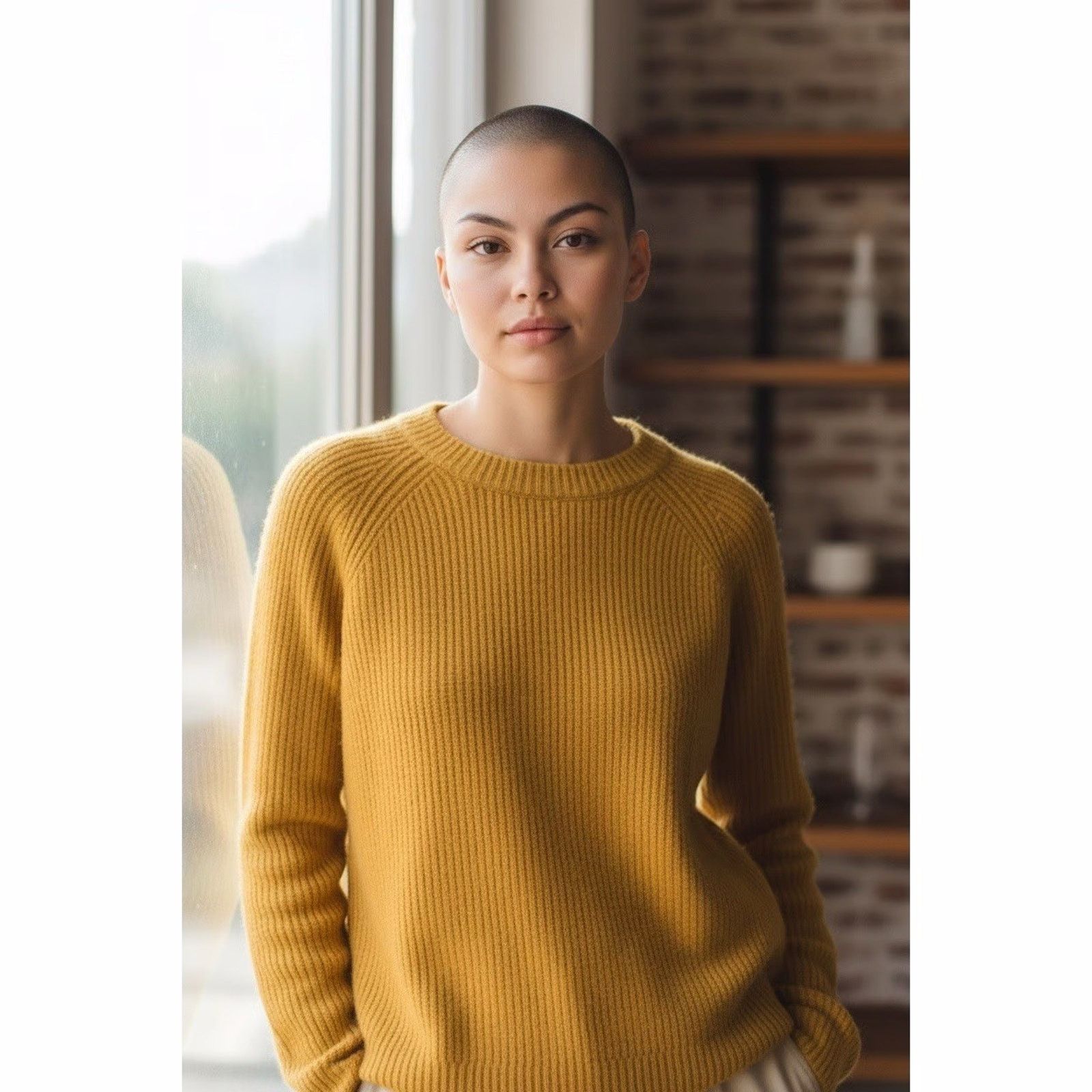jenni kayne Goldenrod Yellow 100% cashmere fisherman sweater