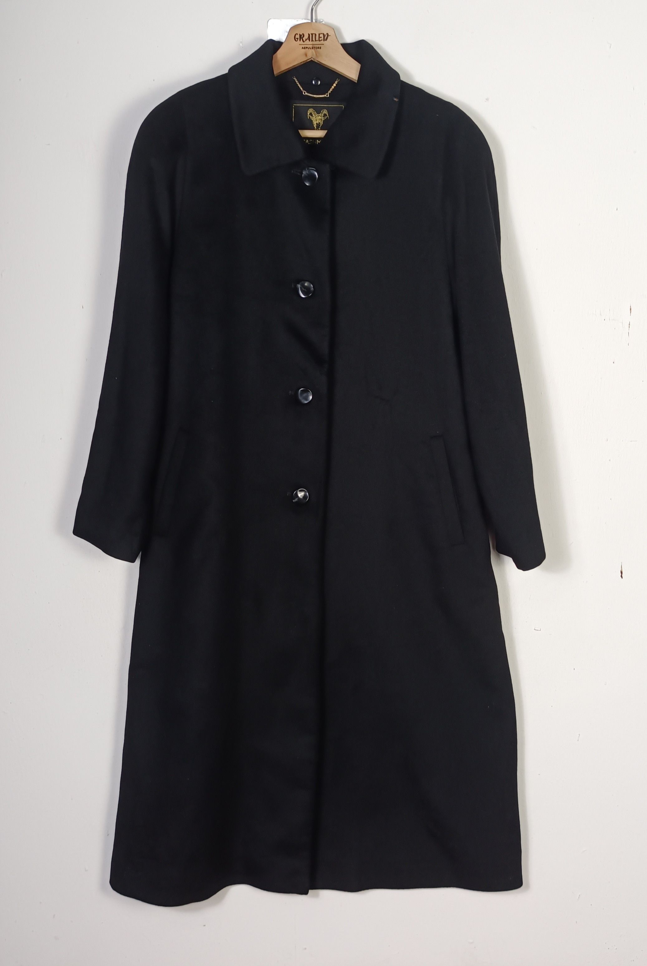 Japanese Brand Vintage 🔥 Cashmere Sagaj Mink Trench Coat Wool Jacket Size US L / EU 52-54 / 3 - 1 Thumbnail