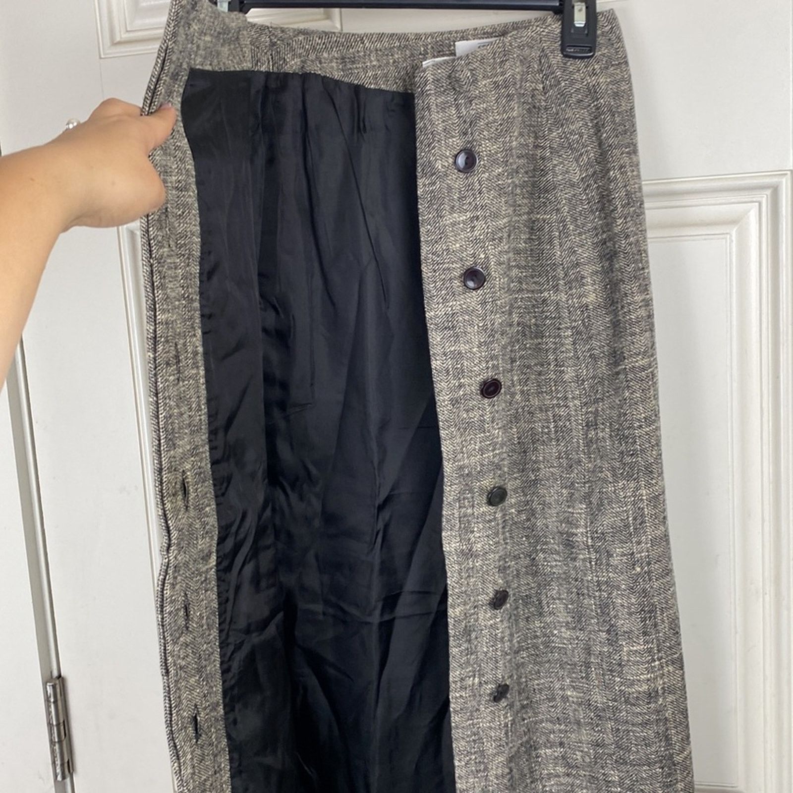 Other Italian Storie Italiane High Waisted MIDI Skirt Grey 42 Size 26" / US 2 / IT 38 - 5 Thumbnail