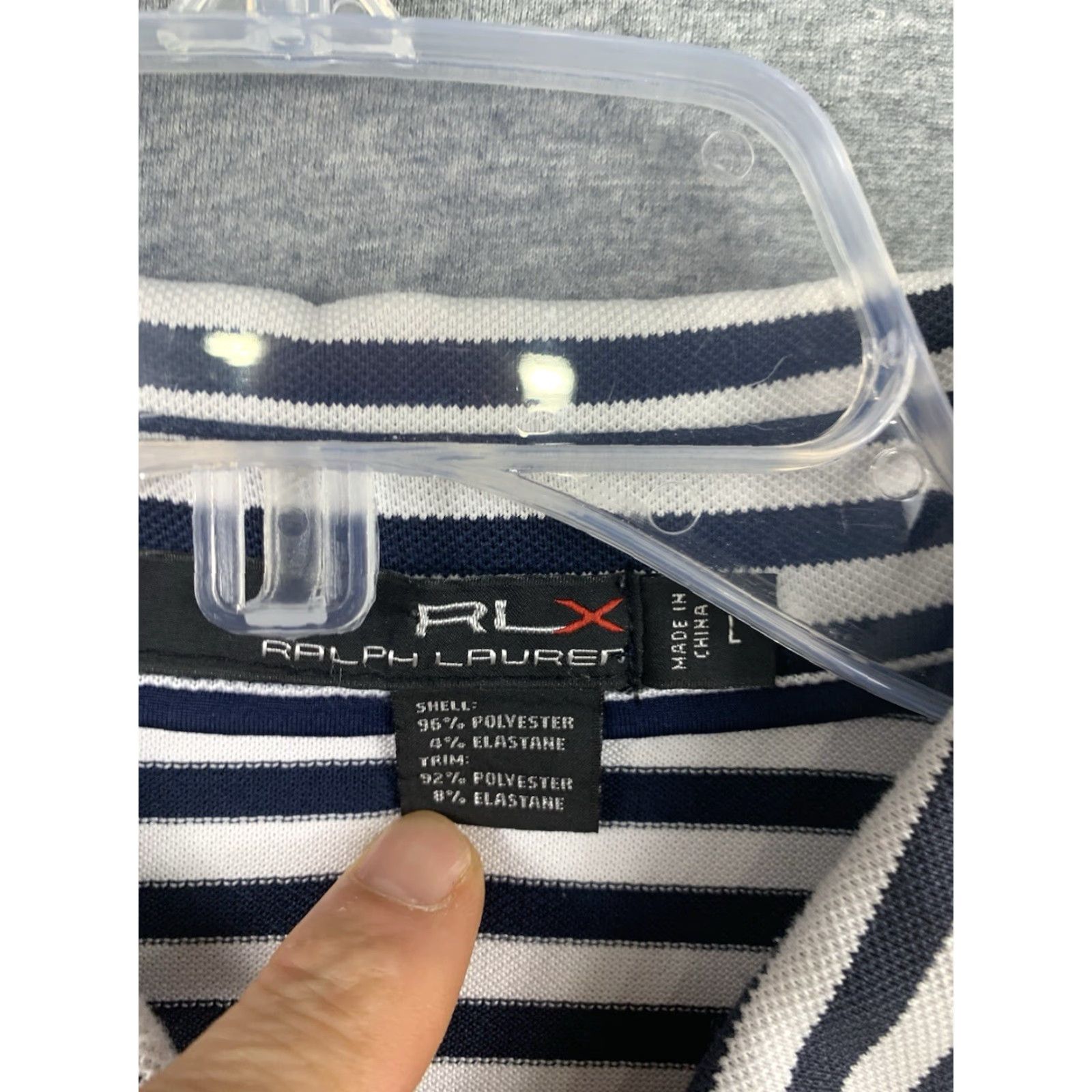 RLX Ralph Lauren RLX Ralph Lauren Polo Shirt Large Mens Blue Stripe Stretch Golf 2013 PGA Size US L / EU 52-54 / 3 - 4 Thumbnail
