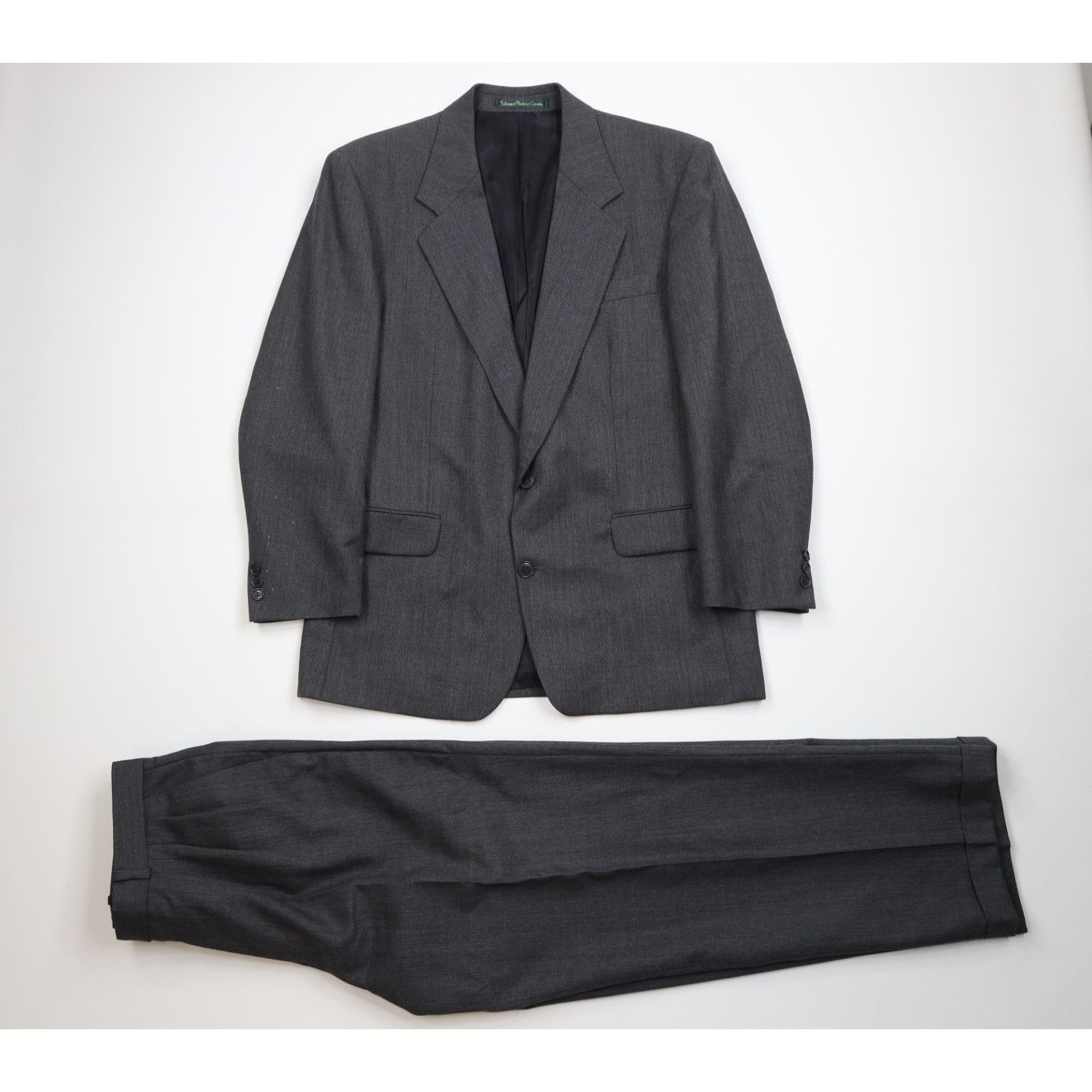 Vintage Vintage 90s Streetwear 2 Piece Wool Suit Wedding Size 42R - 1 Thumbnail