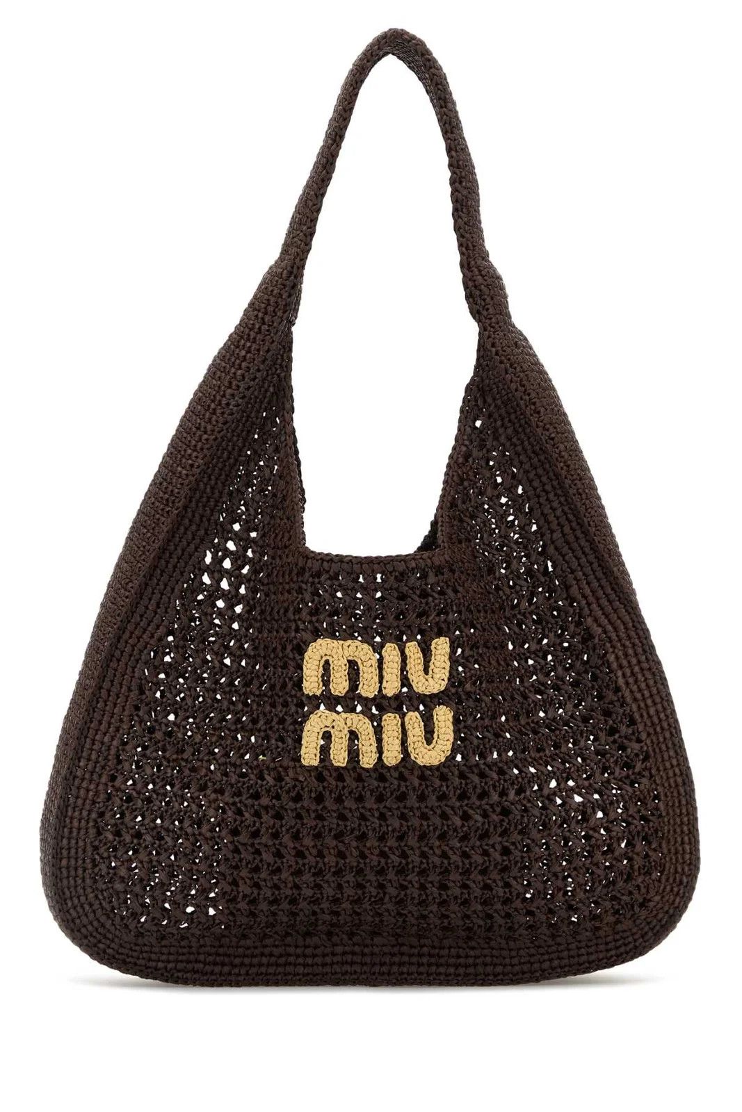 Miu Miu Raffia Shopping Bag in Brown Size ONE SIZE - 1 Thumbnail