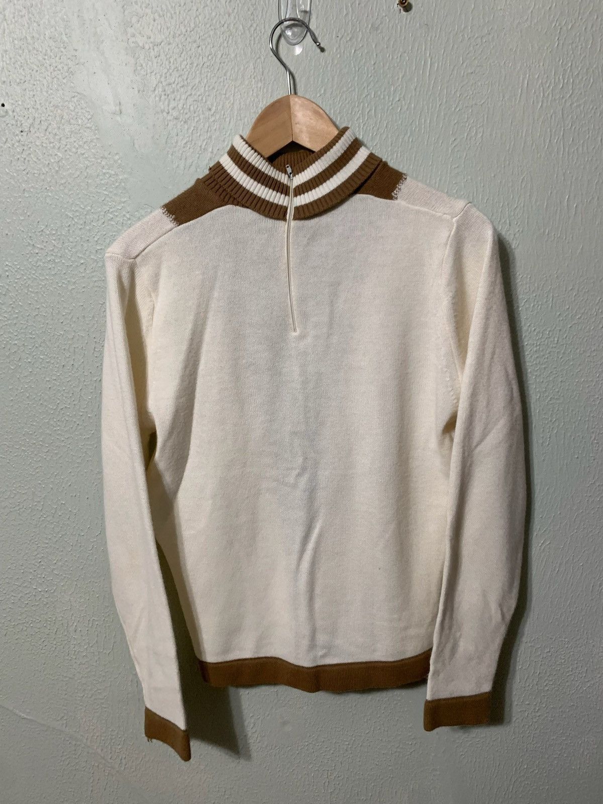 Vintage Vintage 1980s Brown Collar Knit Sweater Size US S / EU 44-46 / 1 - 1 Thumbnail
