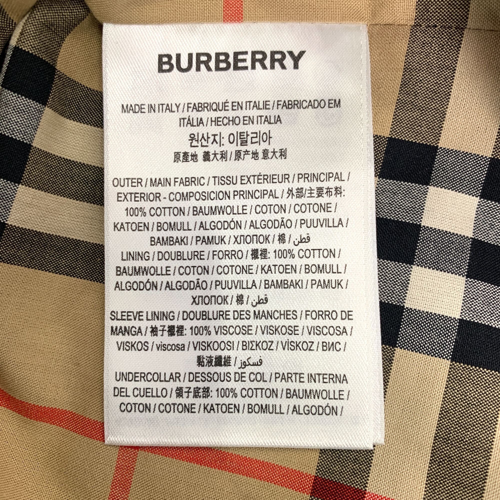 Burberry Burberry Mens Navy Blue Cotton Double-Breasted Belted Trench Size US M / EU 48-50 / 2 - 3 Thumbnail
