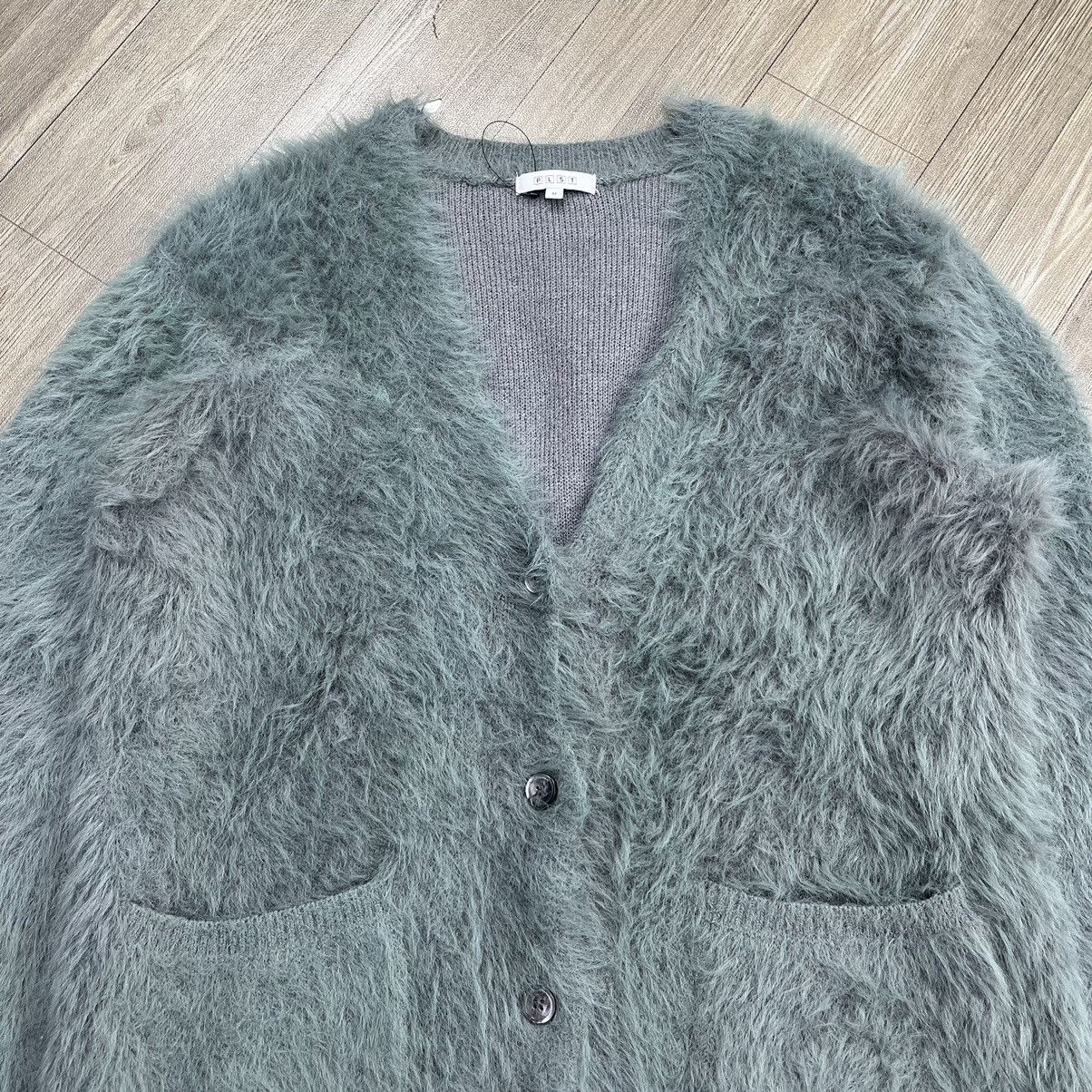 Issey Miyake Designer PLST Issey Miyake Faux Fur Fuzzi Cardigan Jacket Size US M / EU 48-50 / 2 - 2 Thumbnail