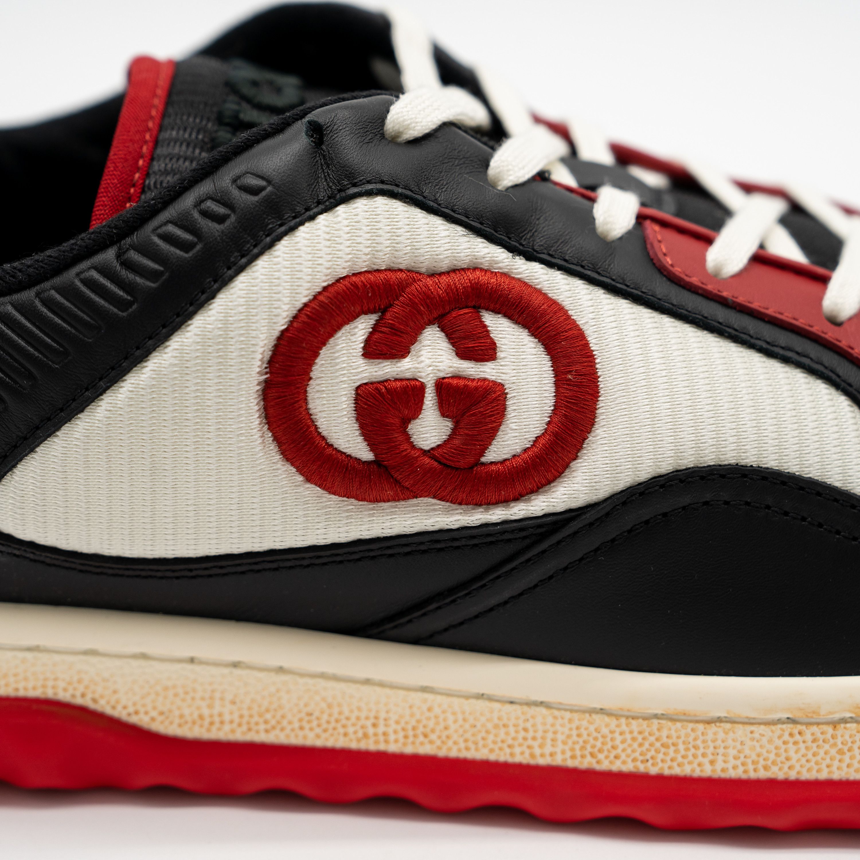Gucci 12.5 US Gucci MAC80 Sneakers Black White Red Distressed Size US 12.5 / EU 45-46 - 9 Thumbnail