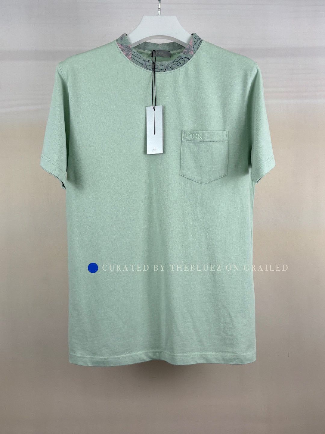 Dior Embroidered Logo Pocket Tee in Green Size US M / EU 48-50 / 2 - 1 Thumbnail