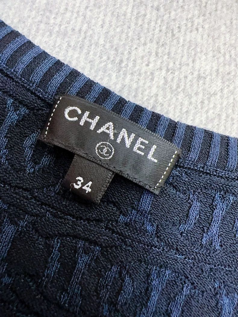 Chanel Chanel Dark Blue Knit Tank Top Size M / US 6-8 / IT 42-44 - 5 Thumbnail