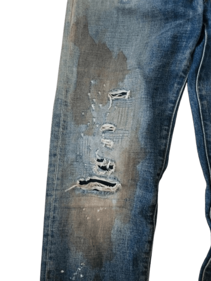 1017 ALYX 9SM × Alyx ALYX Back Zip Distressed mudwash denim pants. Size US 29 - 4 Thumbnail