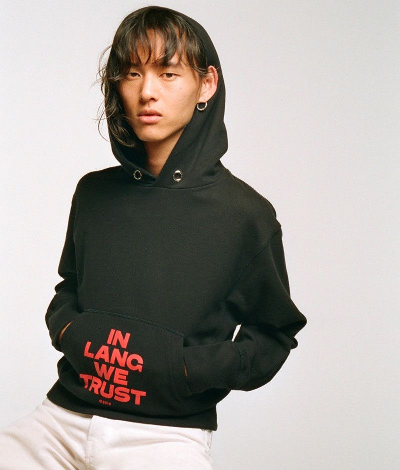 image of Helmut Lang In Lang We Trust Hoodie Black Unisex, Men's (Size XS)