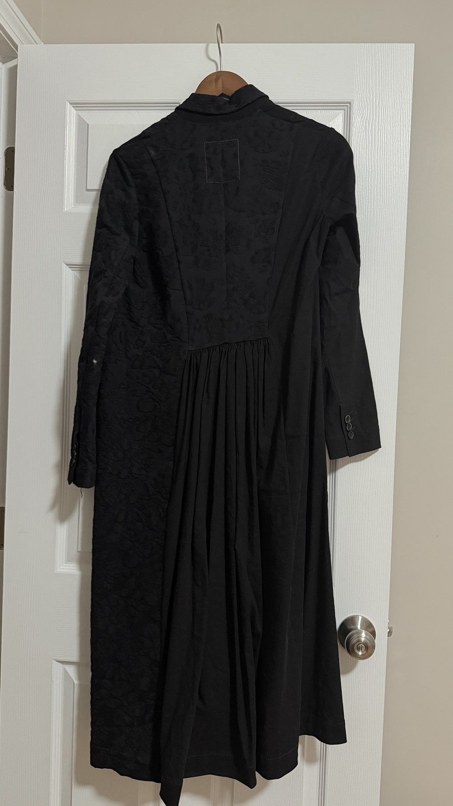 Uma Wang Uma Wang Black Flower Jacquard Long Coat Size S / US 4 / IT 40 - 2 Thumbnail