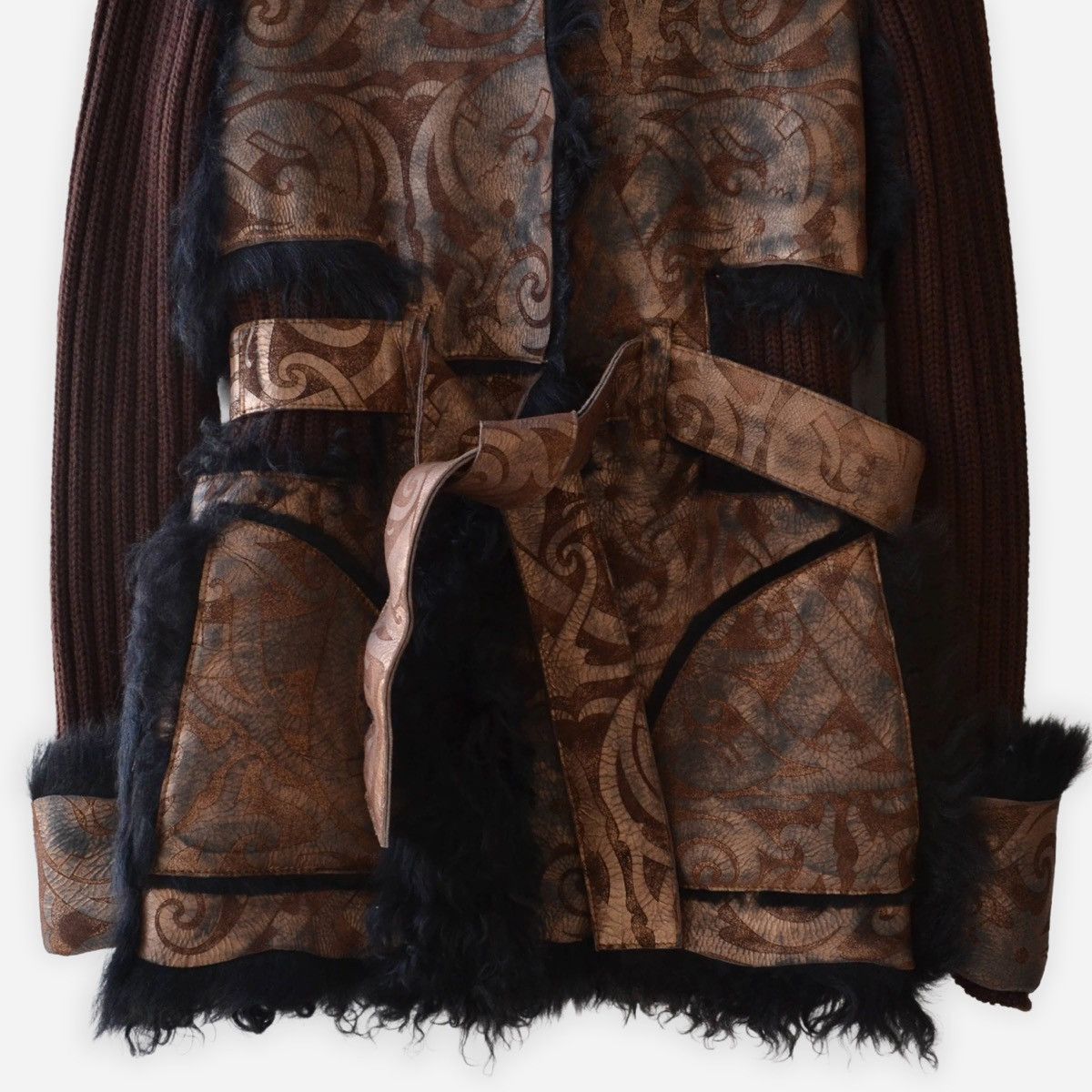 Roberto Cavalli 🔴 ROBERTO CAVALLI Leather Jacket Coat Shearling Wool Fur Size S / US 4 / IT 40 - 4 Thumbnail