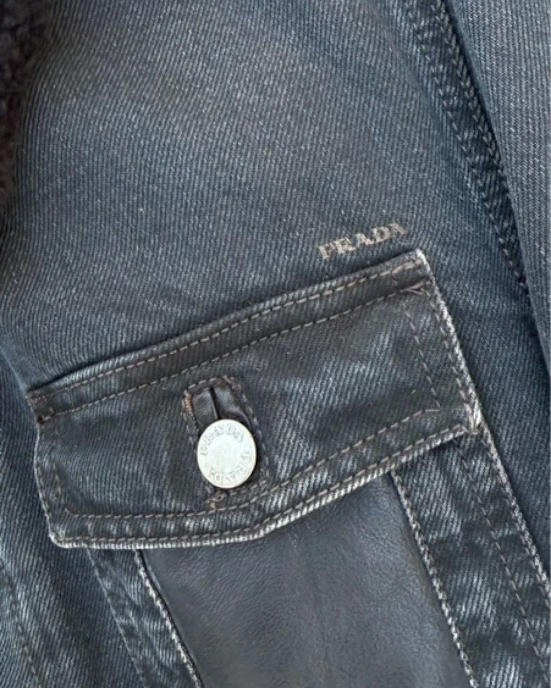 Prada F/W 2006 SHEARLING DENIM JACKET Size US L / EU 52-54 / 3 - 5 Thumbnail