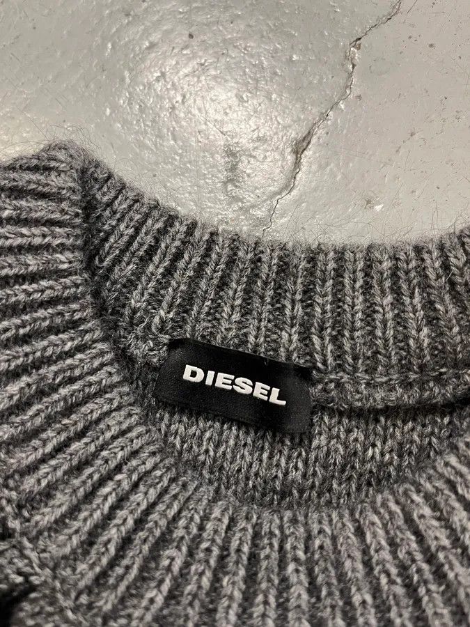 Diesel Diesel Grey & Black Distressed Spider Web Knit Sweater Size US S / EU 44-46 / 1 - 7 Thumbnail