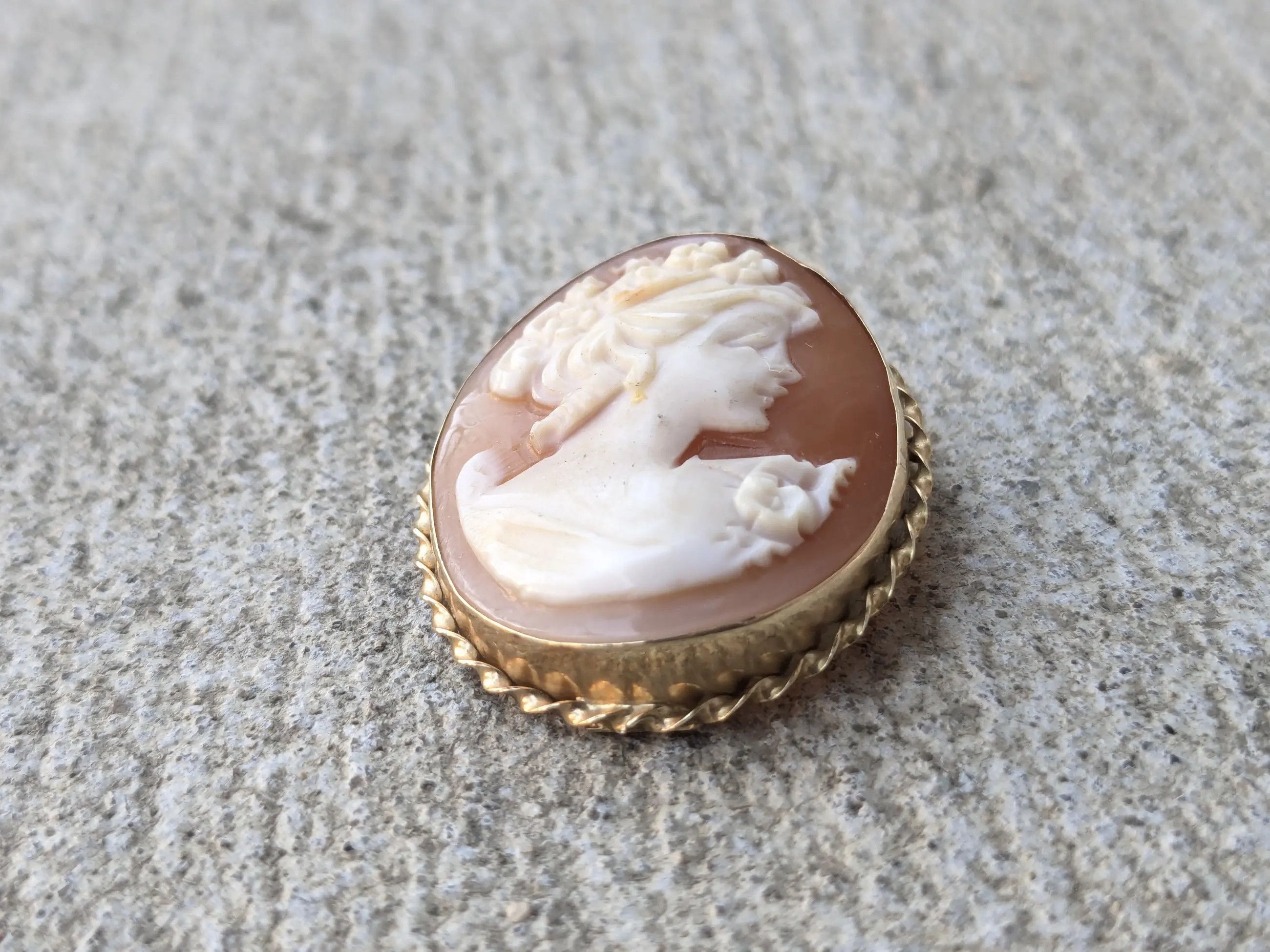 Jewelry 14k Gold Brooch Bust Cameo Antique Vintage Size ONE SIZE - 3 Thumbnail