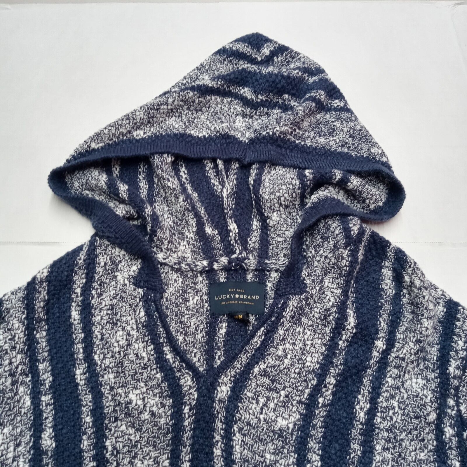 Lucky Brand Lucky Brand Baja Hoodie Men's M Striped Sweater Surfer Blue Size US M / EU 48-50 / 2 - 4 Thumbnail