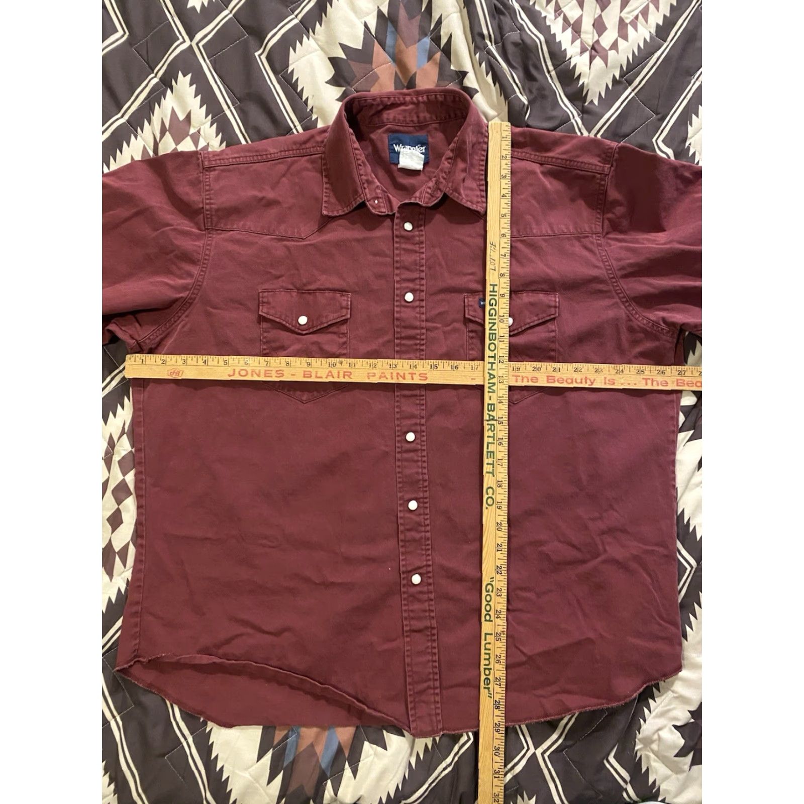 Wrangler VINTAGE Wrangler Brushpopper Pearl Snap Shirt Dark Red Maroon Men’s Size 2XL Size US XXL / EU 58 / 5 - 6 Thumbnail