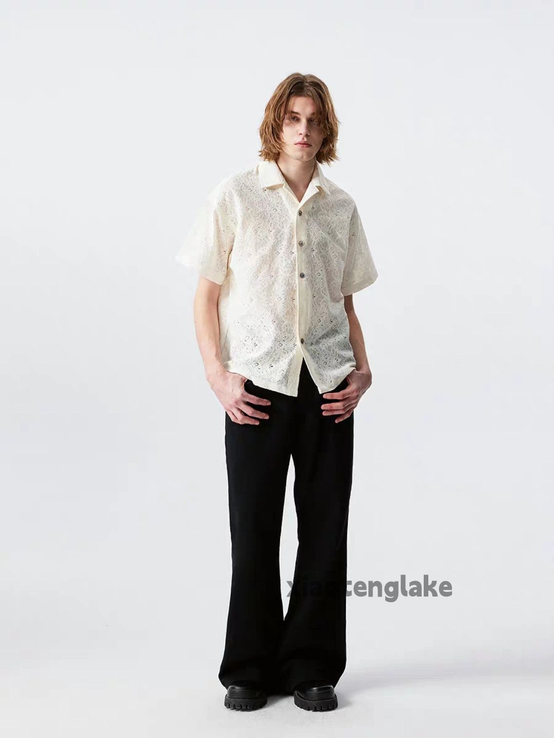 Designer Unisex utility punk hiphop Hawaiian aloha hollow shirt Size US S / EU 44-46 / 1 - 4 Thumbnail