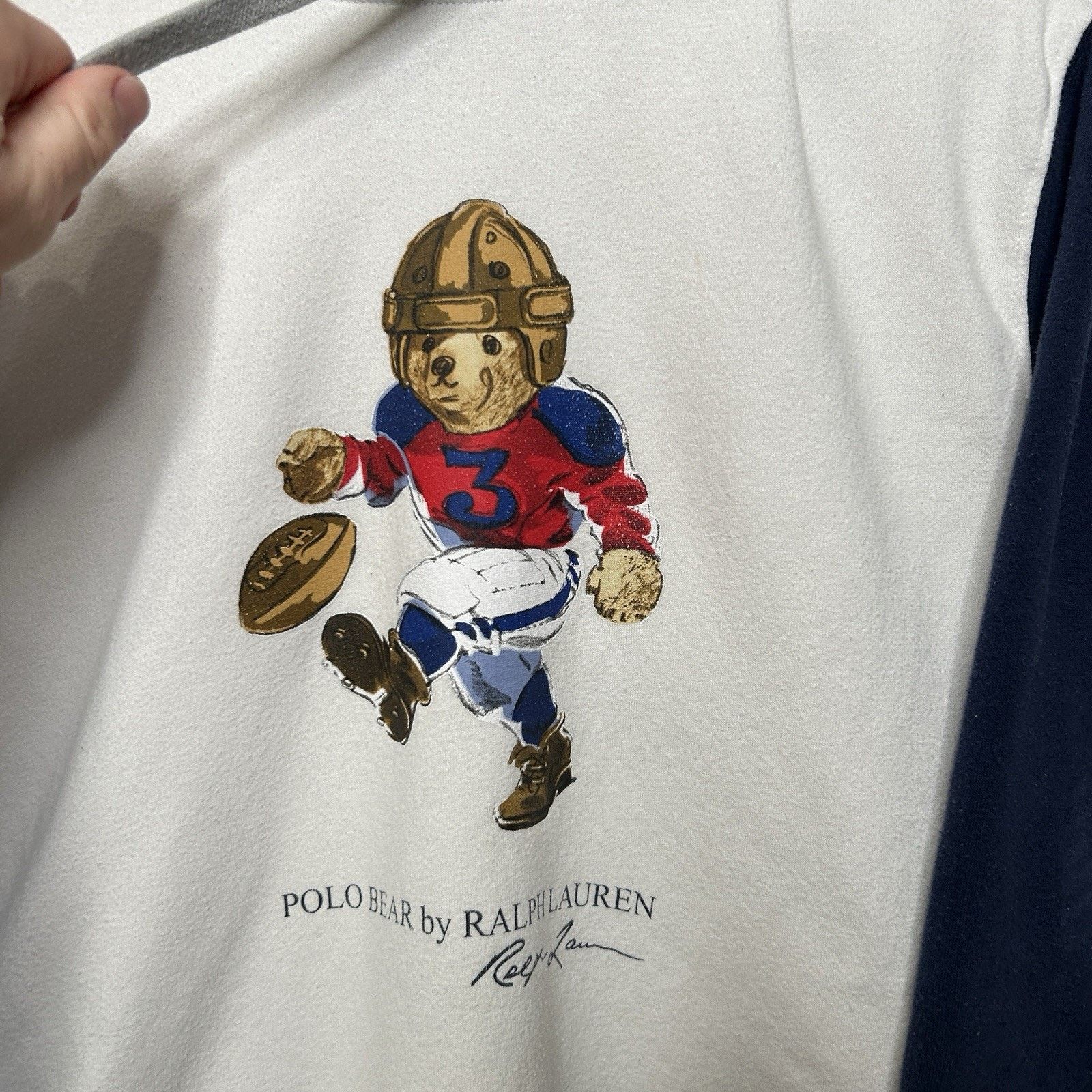 Polo Ralph Lauren Polo Ralph Lauren Bear Super Bowl Football Colorblock Hoodie Size US L / EU 52-54 / 3 - 2 Thumbnail