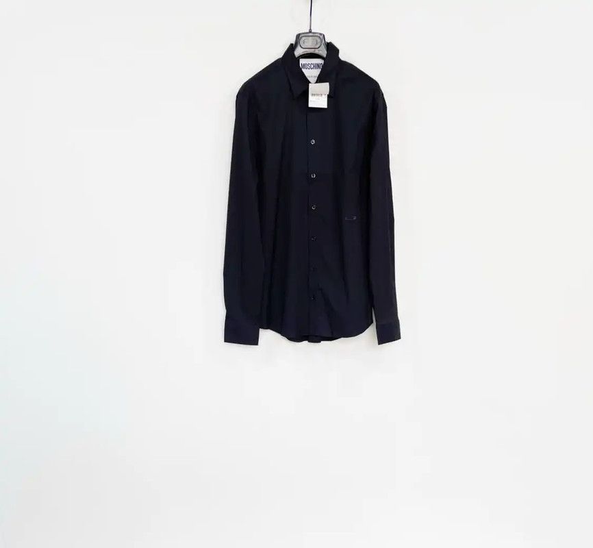 Moschino Moschino Black Cotton Long Sleeve Shirt 0089 Size US M / EU 48-50 / 2 - 1 Thumbnail