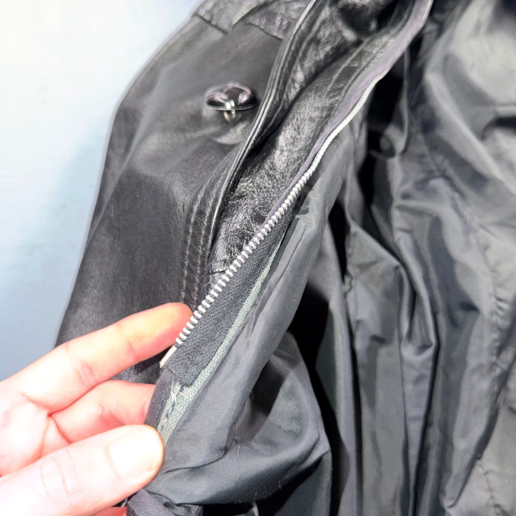 Vintage VTG Mens Leather Coat Long Duster UNLINED Military Trench Belt Black 60s Rockabilly Casual Regular Size M Boys? Size ONE SIZE - 4 Thumbnail