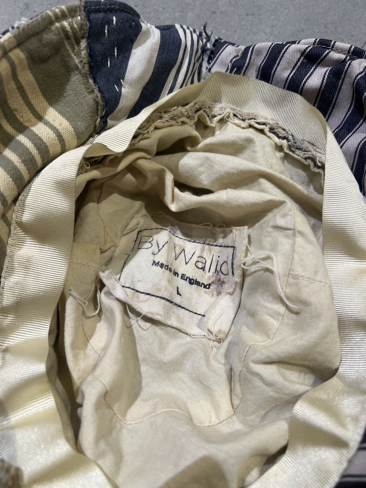By Walid By Walid 19th Century Ticking Fisherman Hat Size ONE SIZE - 6 Thumbnail