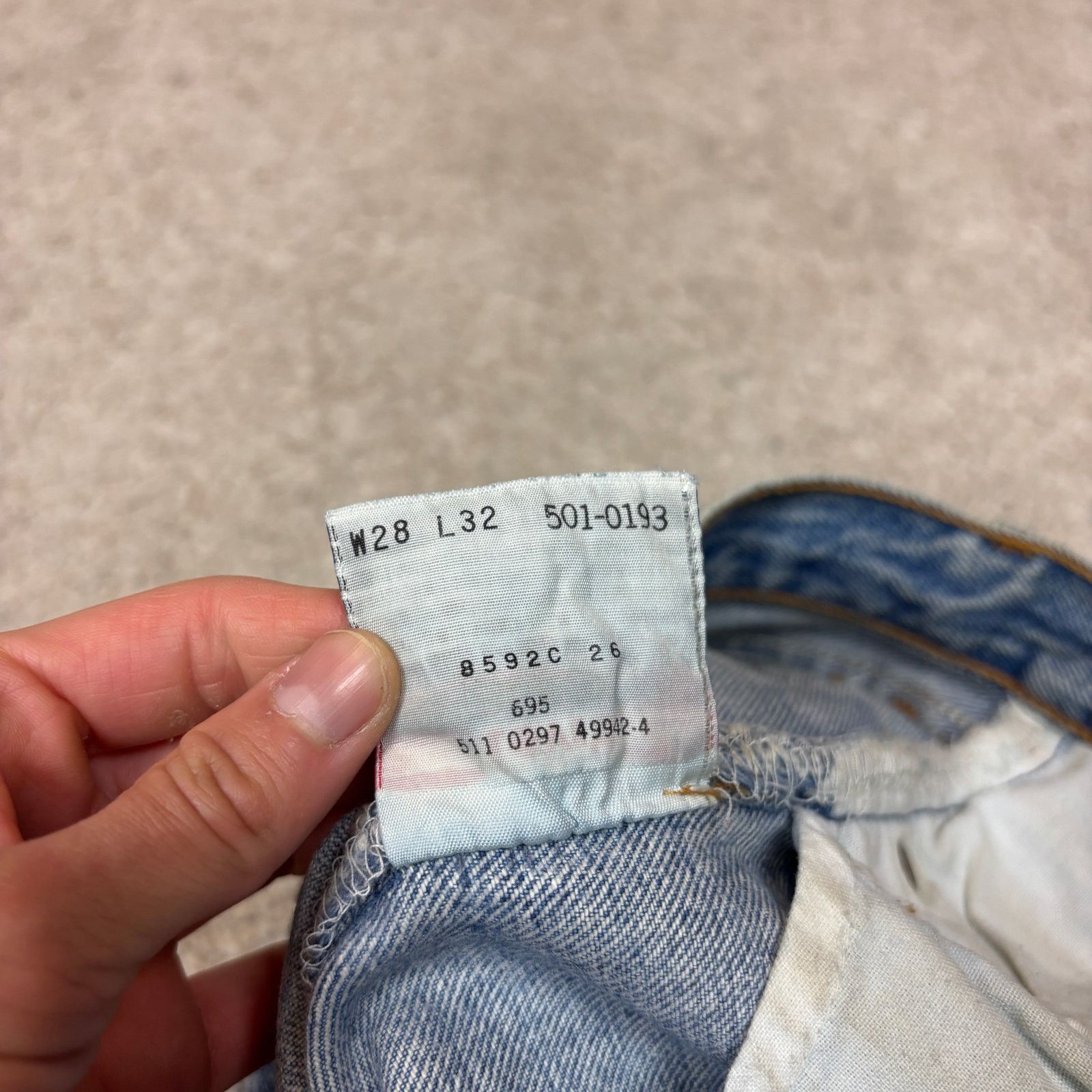 Levi's × Vintage Vintage 90s Levi's 501 Raw Hem Straight Jeans 28x32 USA Size US 28 / EU 44 - 11 Thumbnail