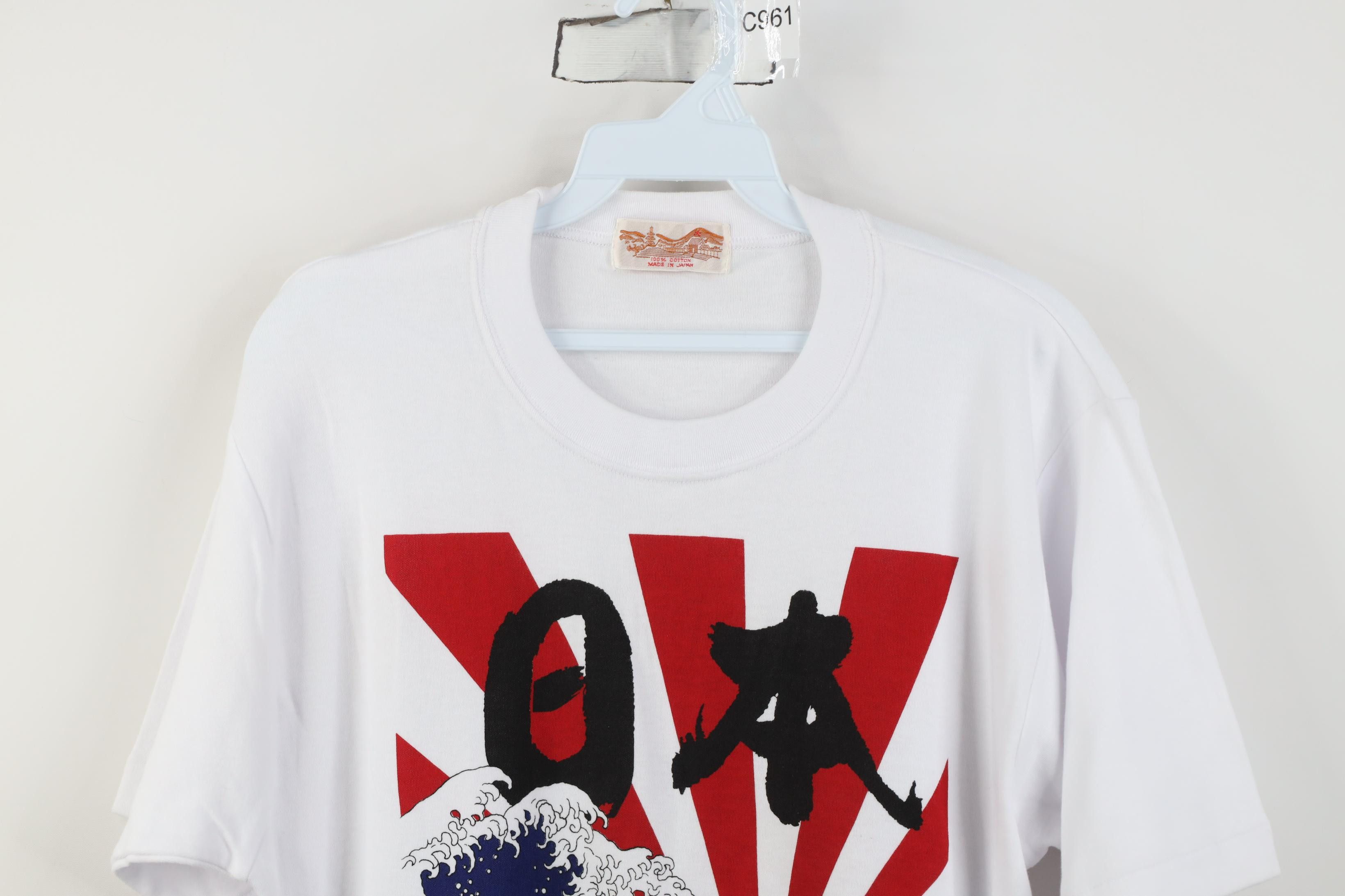 Vintage Vintage 90s Streetwear Rising Sun Great Wave T-Shirt White Size US M / EU 48-50 / 2 - 2 Thumbnail