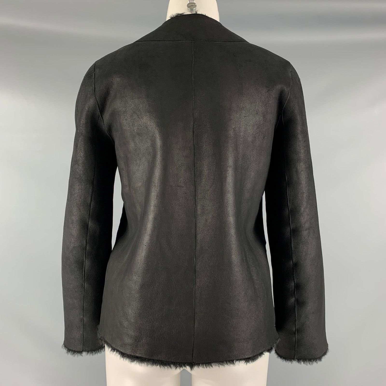 Isabel Marant ISABEL MARANT 6 Black Leather Shearling Reversible Jacket Size S / US 4 / IT 40 - 4 Thumbnail