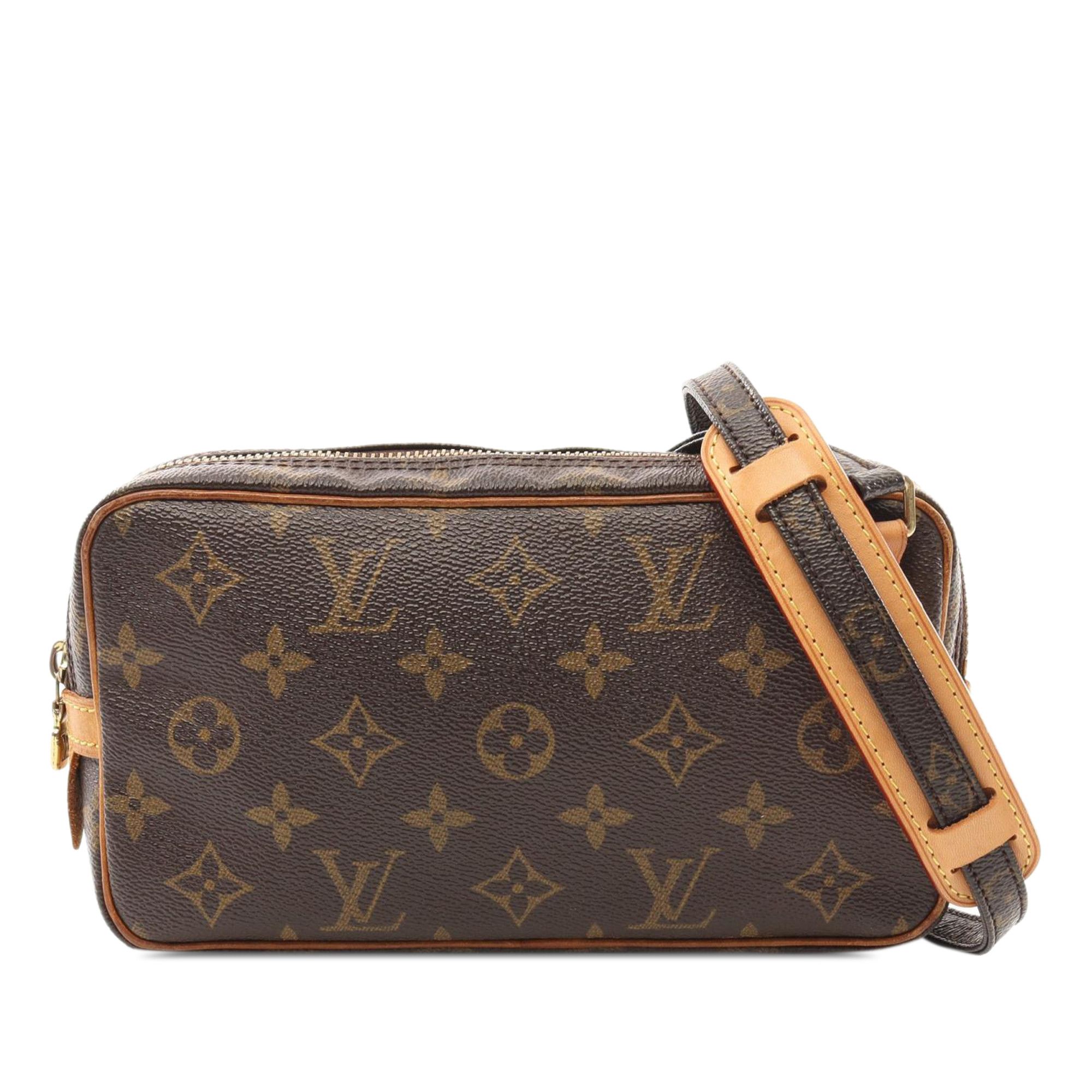 Louis Vuitton Louis Vuitton Marlybandoulieremonogram Shoulder Bag M51828 Pvc Coated Canvas Leather Brown Used Women