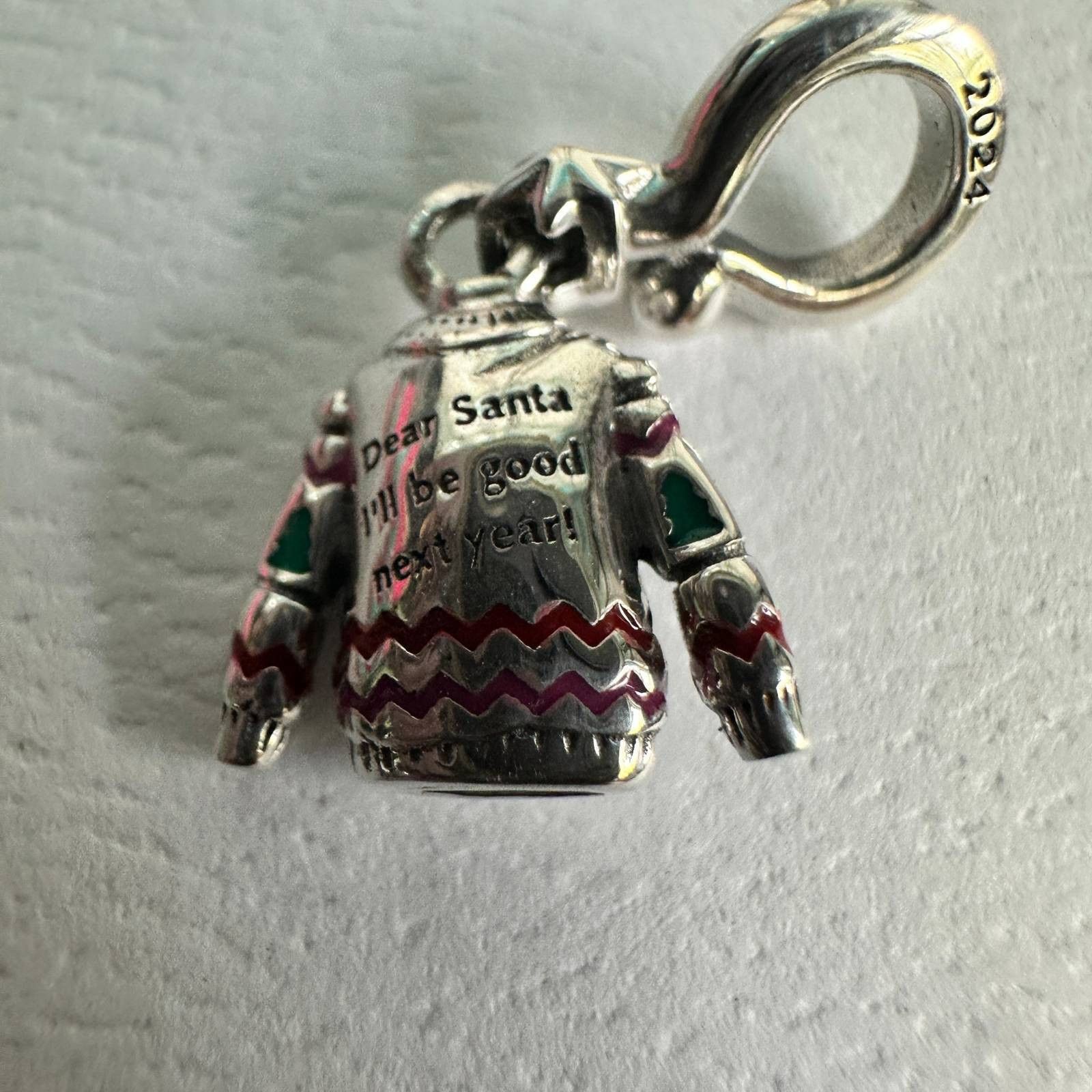 pandora Authentic Pandora #793596C01 Christmas Sweater Dangle Charm Size ONE SIZE - 9 Thumbnail