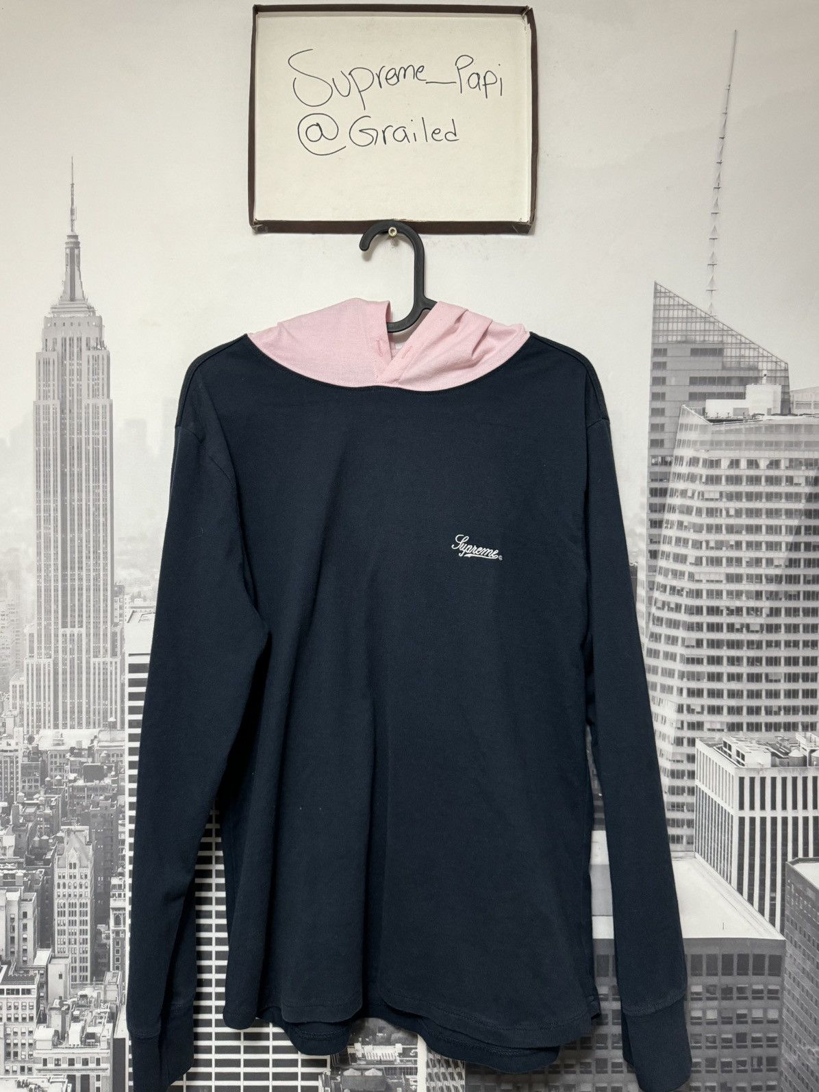 Supreme Supreme Contrast Hooded 2-Tone L/S SS17 SZ Medium Navy 🔥 Size US M / EU 48-50 / 2 - 1 Thumbnail