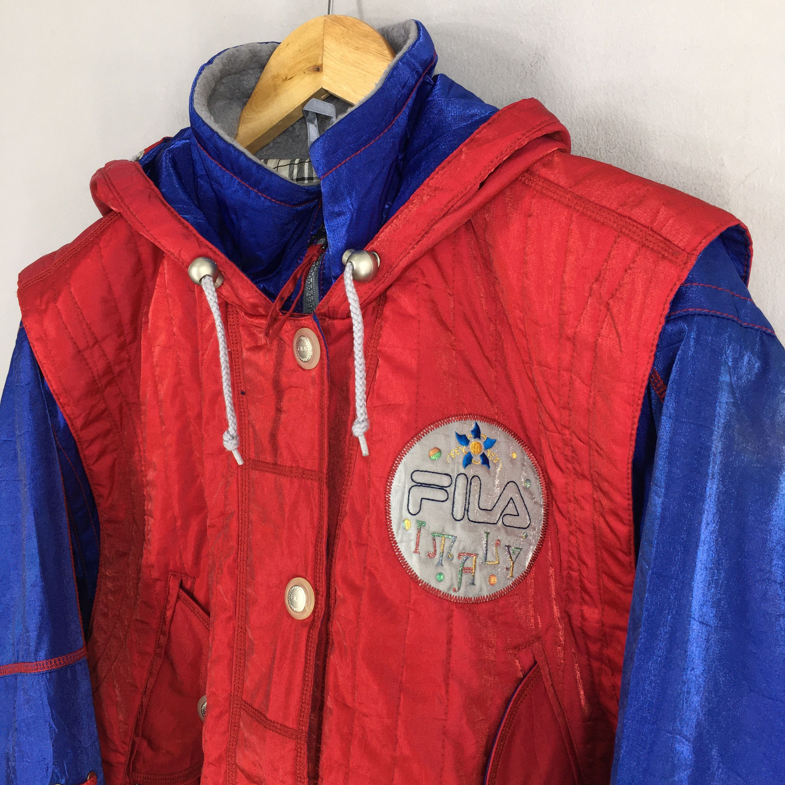 Fila Vintage 90s Fila Skiing Bomber Hoodie XLarge Size US XL / EU 56 / 4 - 4 Thumbnail