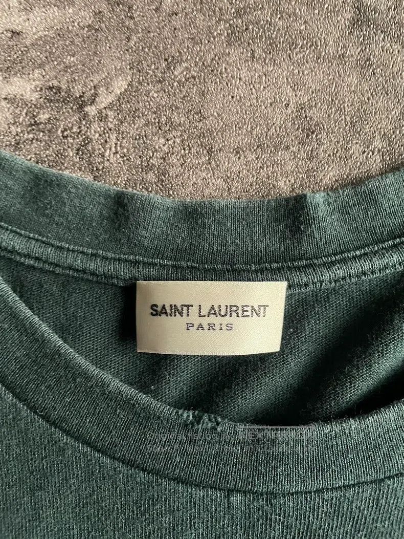 Saint Laurent Paris Saint Laurent Paris Washed Distressed Light Grey T-Shirt Size US XS / EU 42 / 0 - 4 Thumbnail