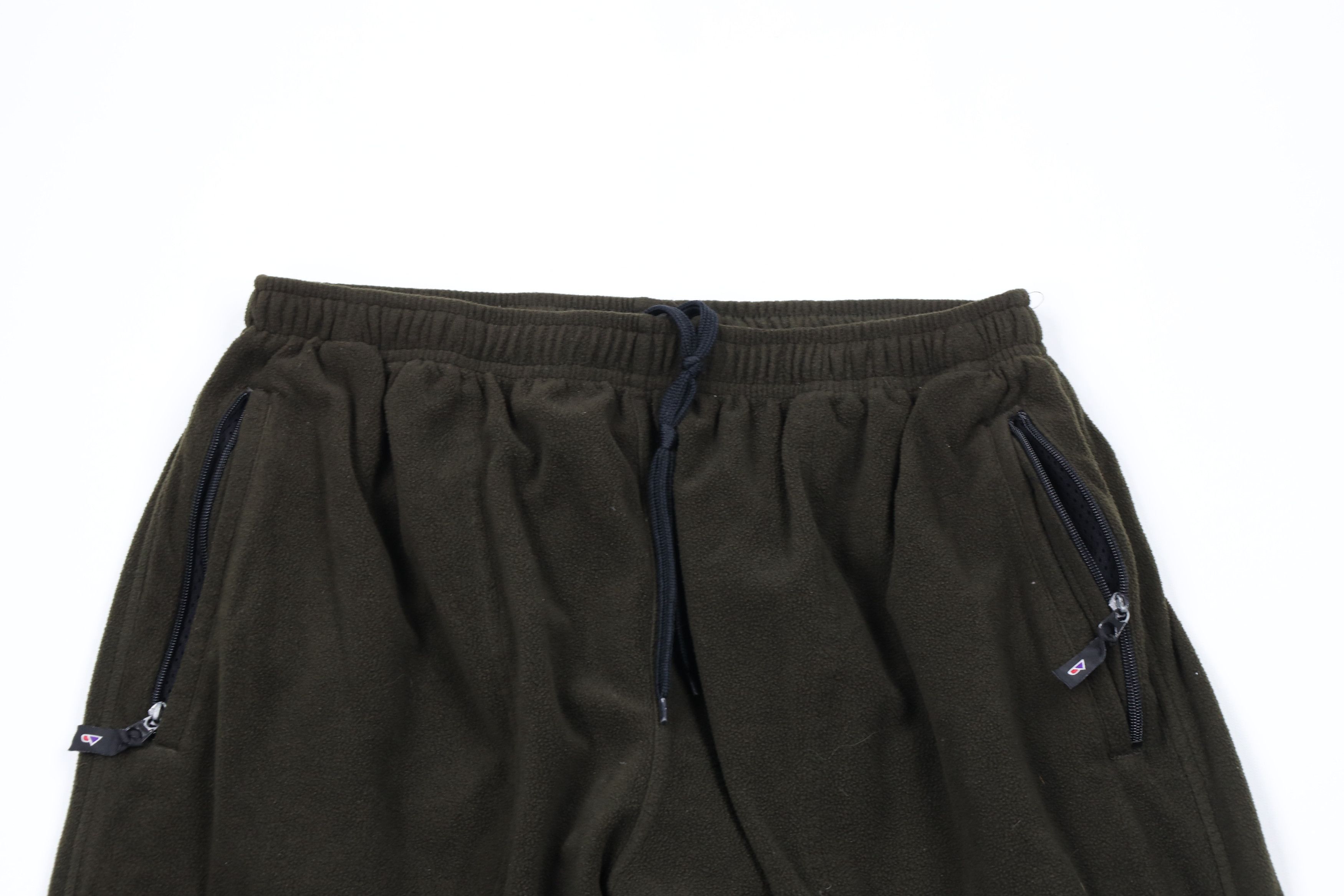 Vintage Vintage 90s Streetwear Blank Fleece Sweatpants Joggers Olive Size US 34 / EU 50 - 2 Thumbnail