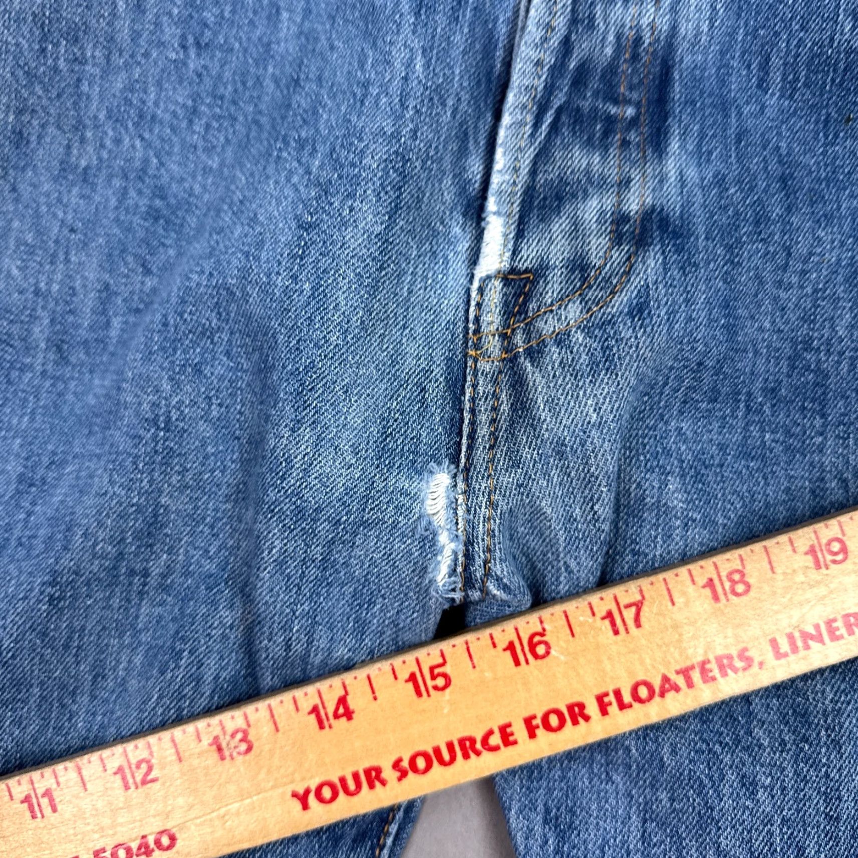 Levi's Levi's 501 Jeans Men 42x32 Blue Denim Distressed Vintage Style Straight Pants Size US 42 / EU 58 - 6 Thumbnail