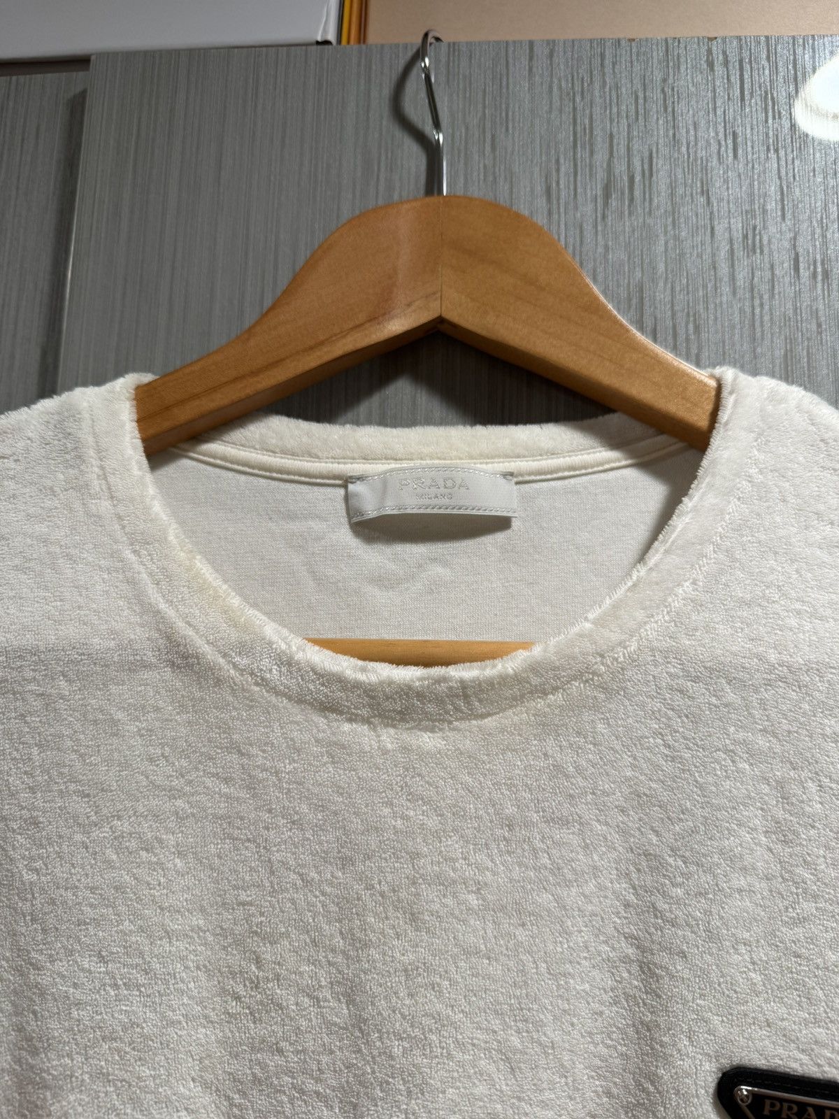 Prada Prada Plaque Logo Terry Cloth T Shirt Size US M / EU 48-50 / 2 - 4 Thumbnail